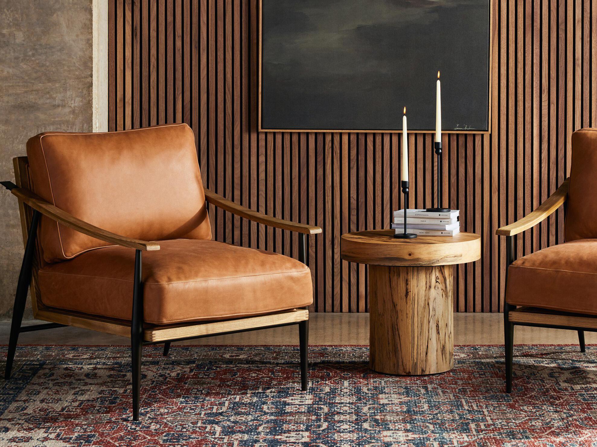 Four Hands Westgate Kennedy Brown Leather Accent Chair