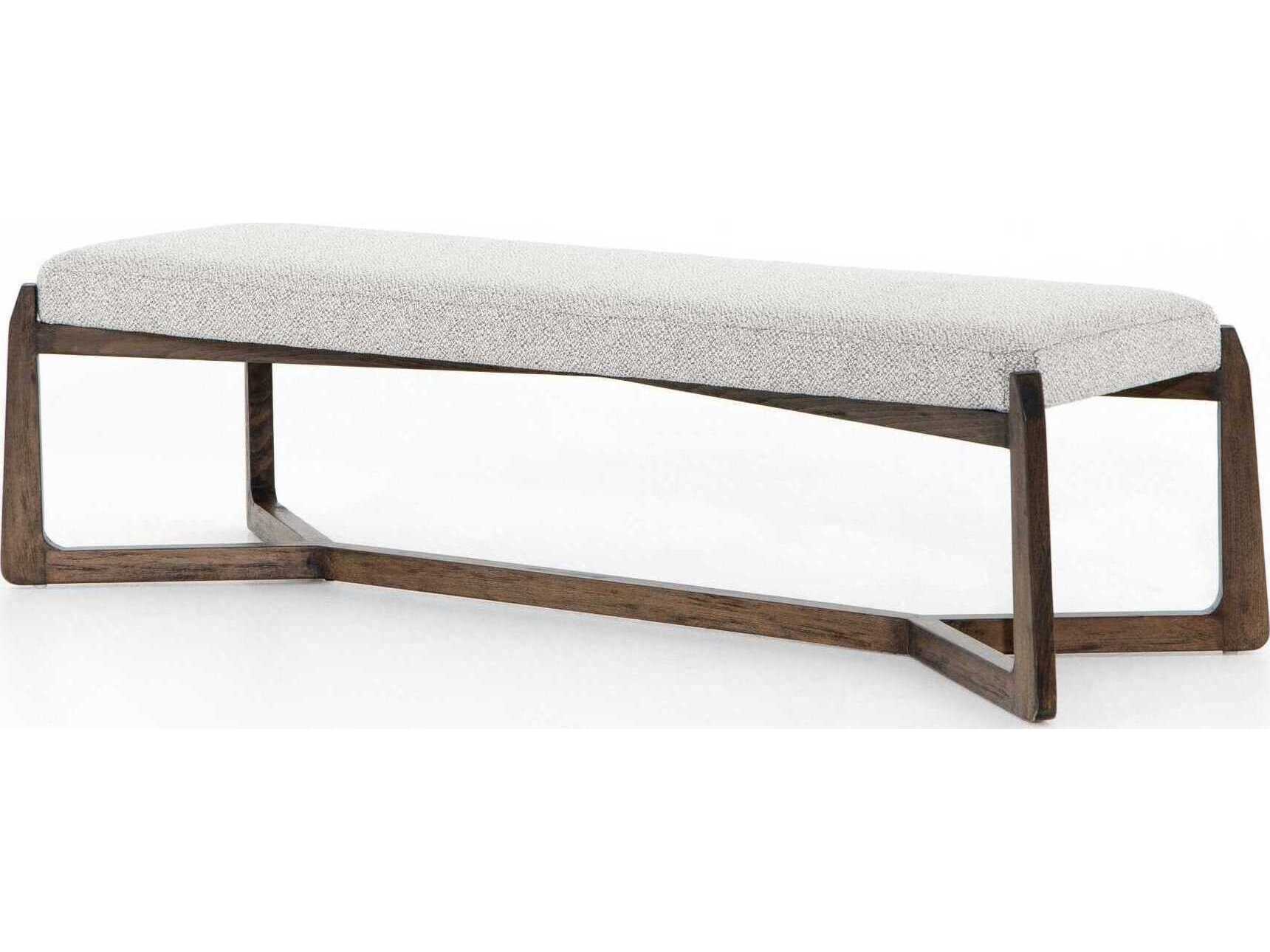 Four Hands Westgate Brunswick Pebble Vintage Sienna Gray Upholstered Accent Bench
