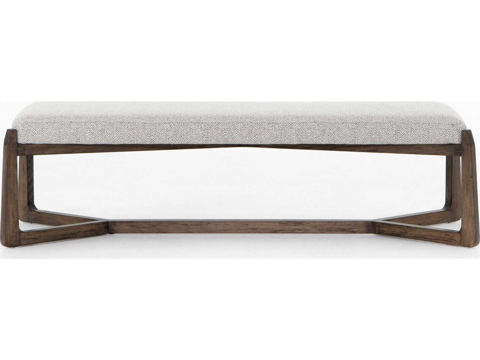 Four Hands Westgate Brunswick Pebble Vintage Sienna Gray Upholstered Accent Bench