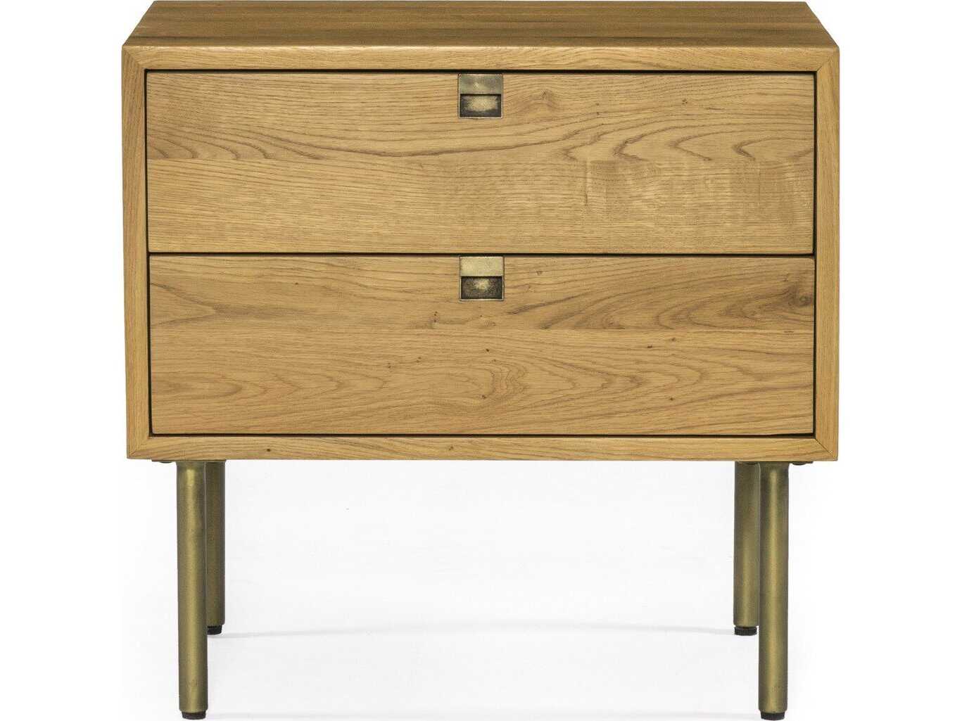 Four Hands Bennett Carlisle 2-Drawers Oak Wood Nightstand