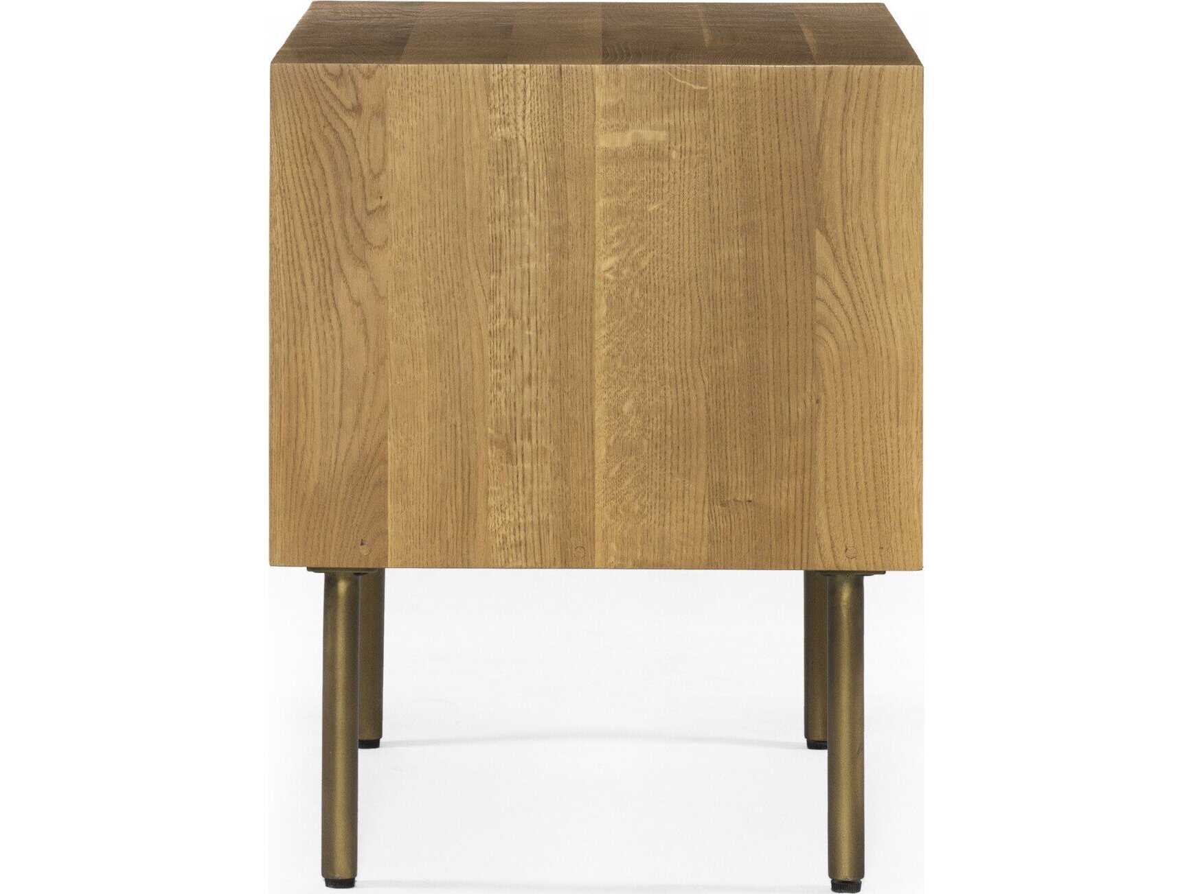 Four Hands Bennett Carlisle 2-Drawers Oak Wood Nightstand