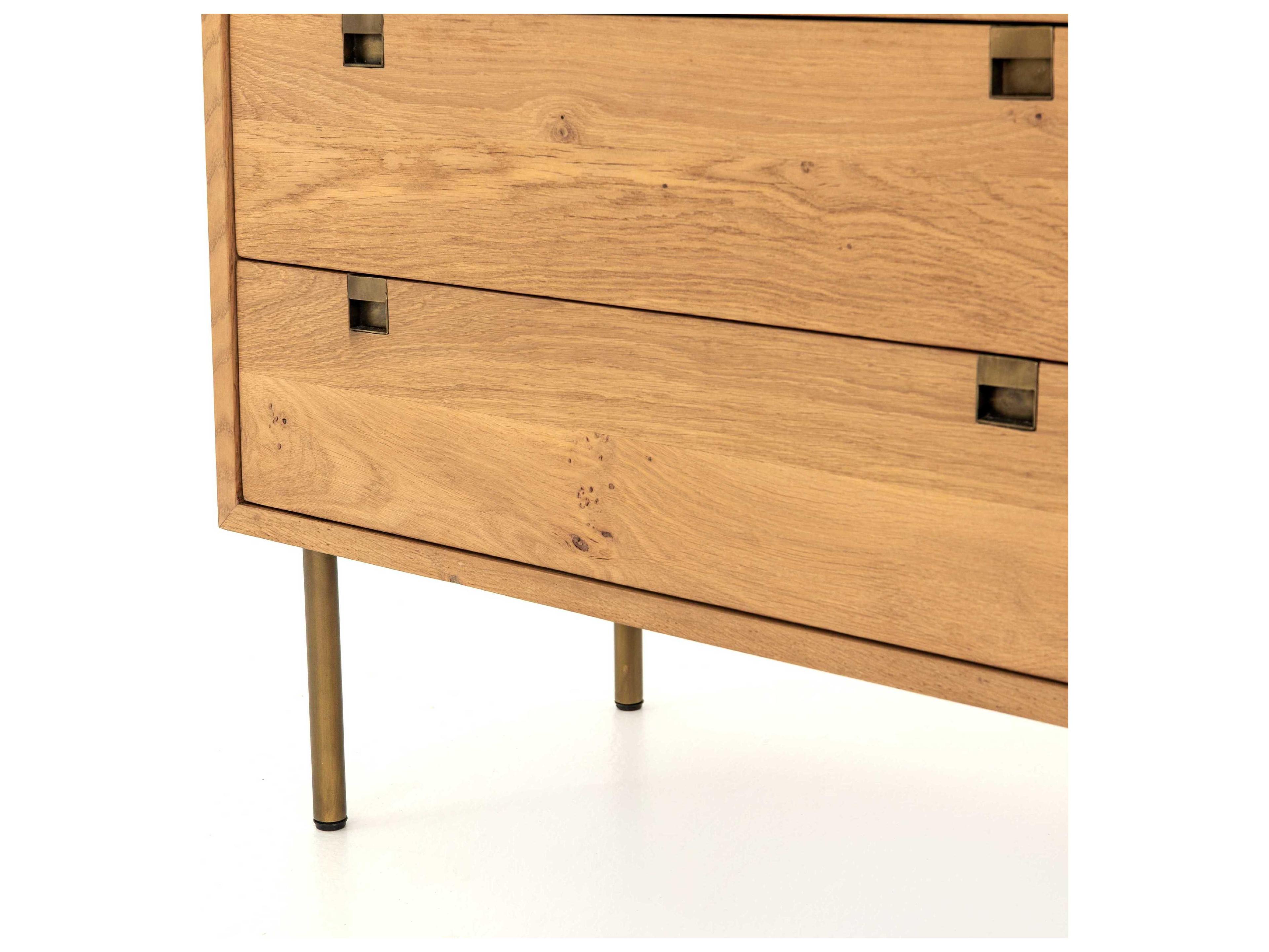 Four Hands Bennett Carlisle 6-Drawers Oak Wood Double Dresser
