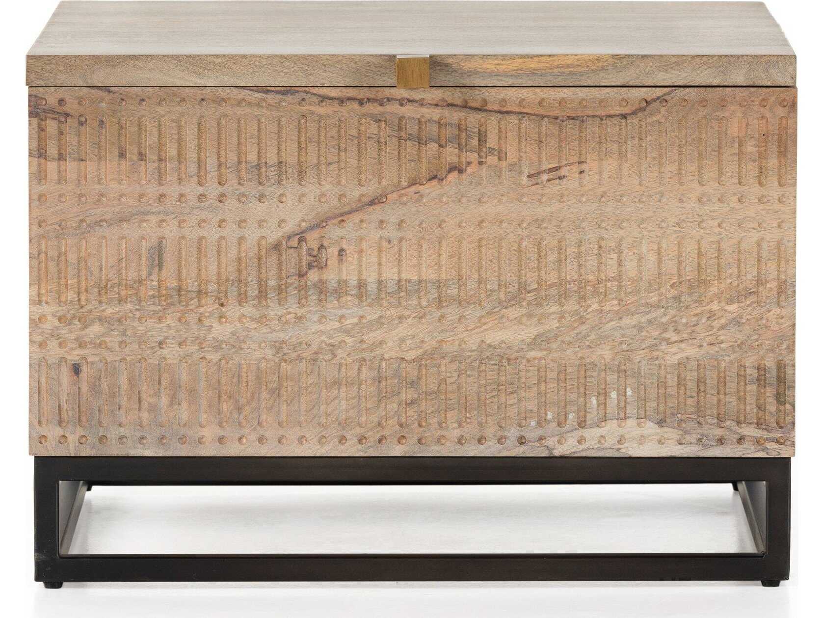 Four Hands Aiden Kelby Gunmetal Square Wood Storage Bunching Table