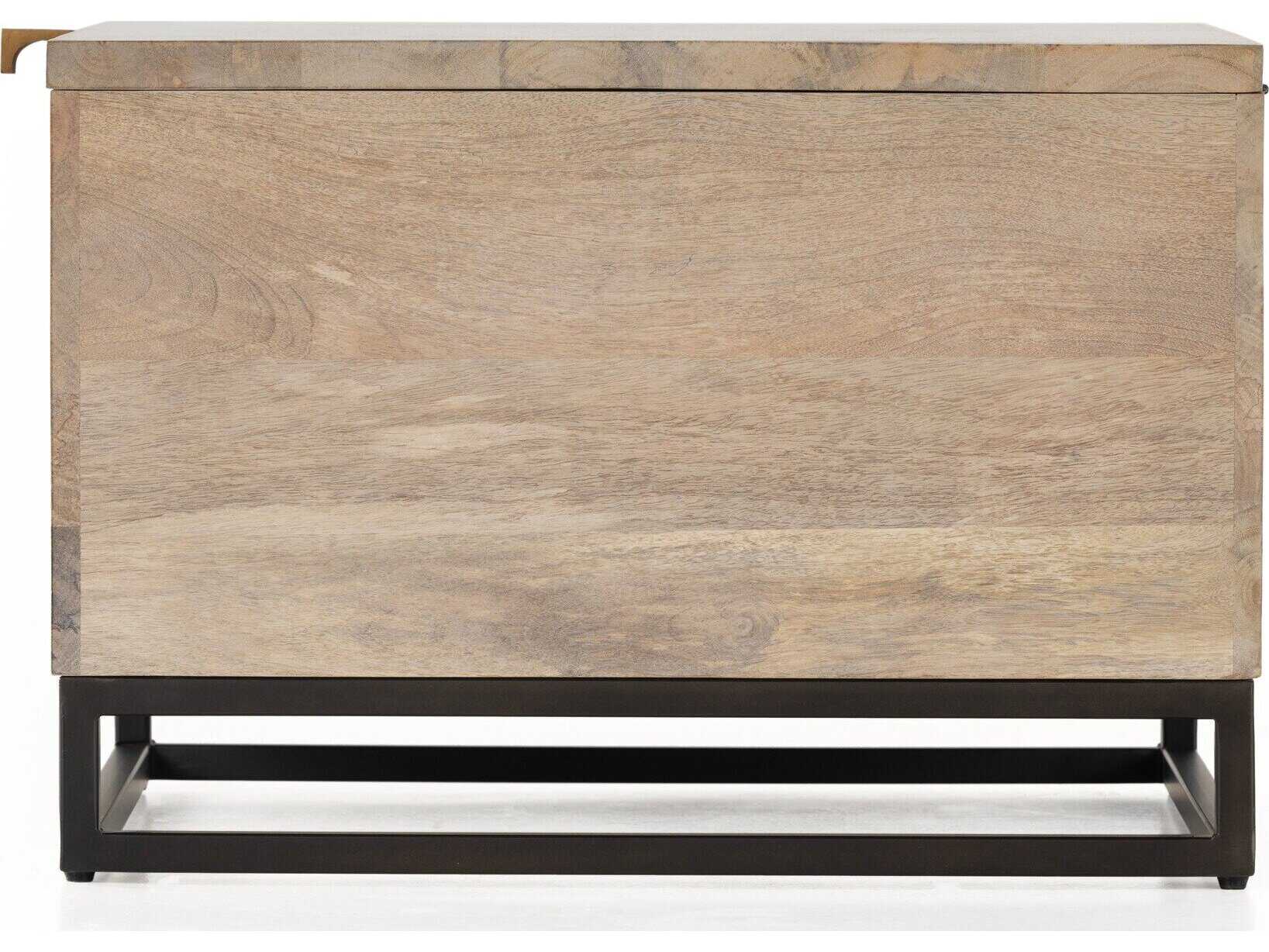 Four Hands Aiden Kelby Gunmetal Square Wood Storage Bunching Table