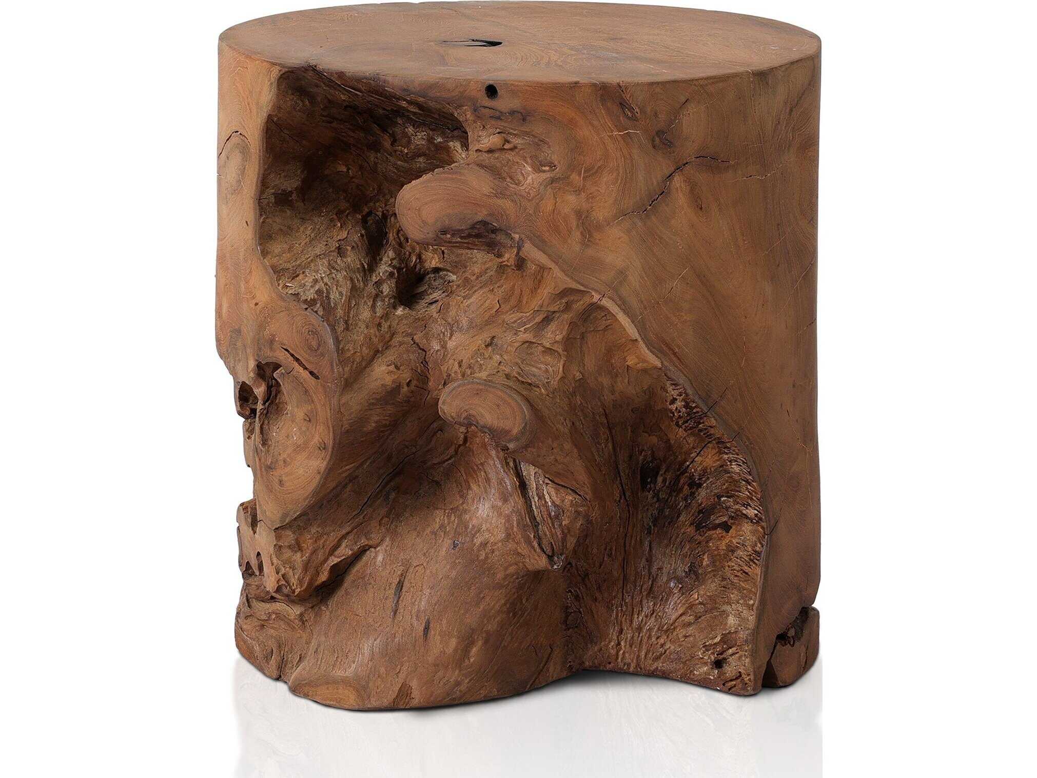 Four Hands Duvall Aged Natural Teak Accent Stool