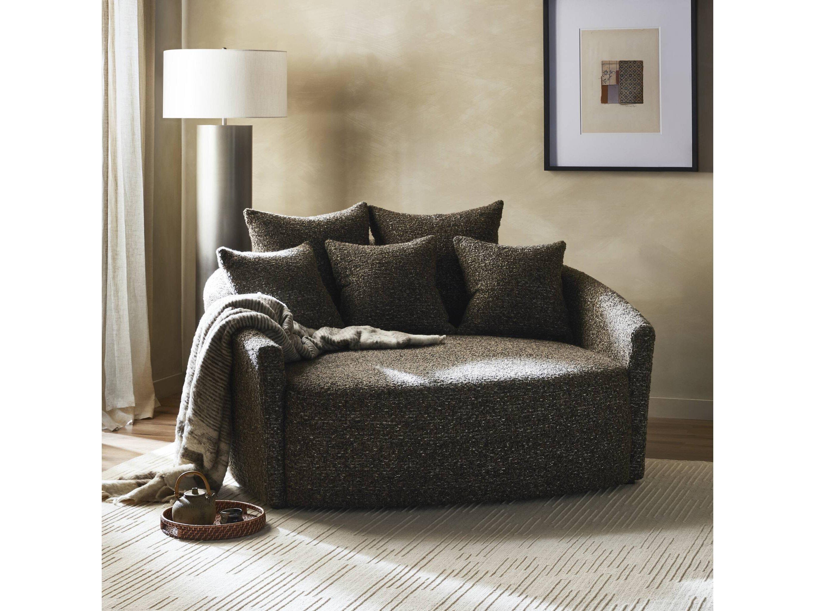 Four Hands Atelier Chloe Brown Fabric Chair and a Half