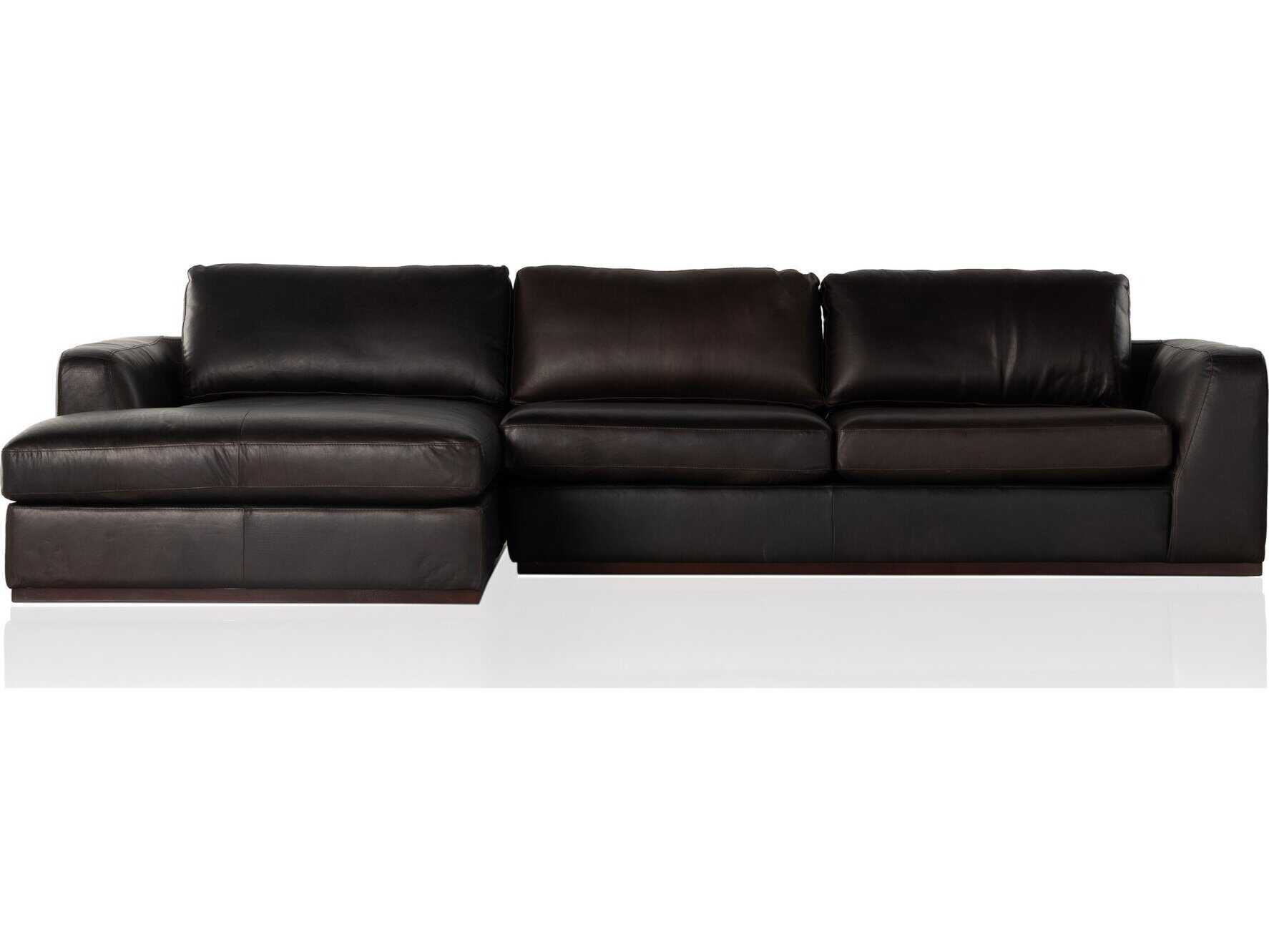 Four Hands Centrale Brown Leather Sectional Sofa