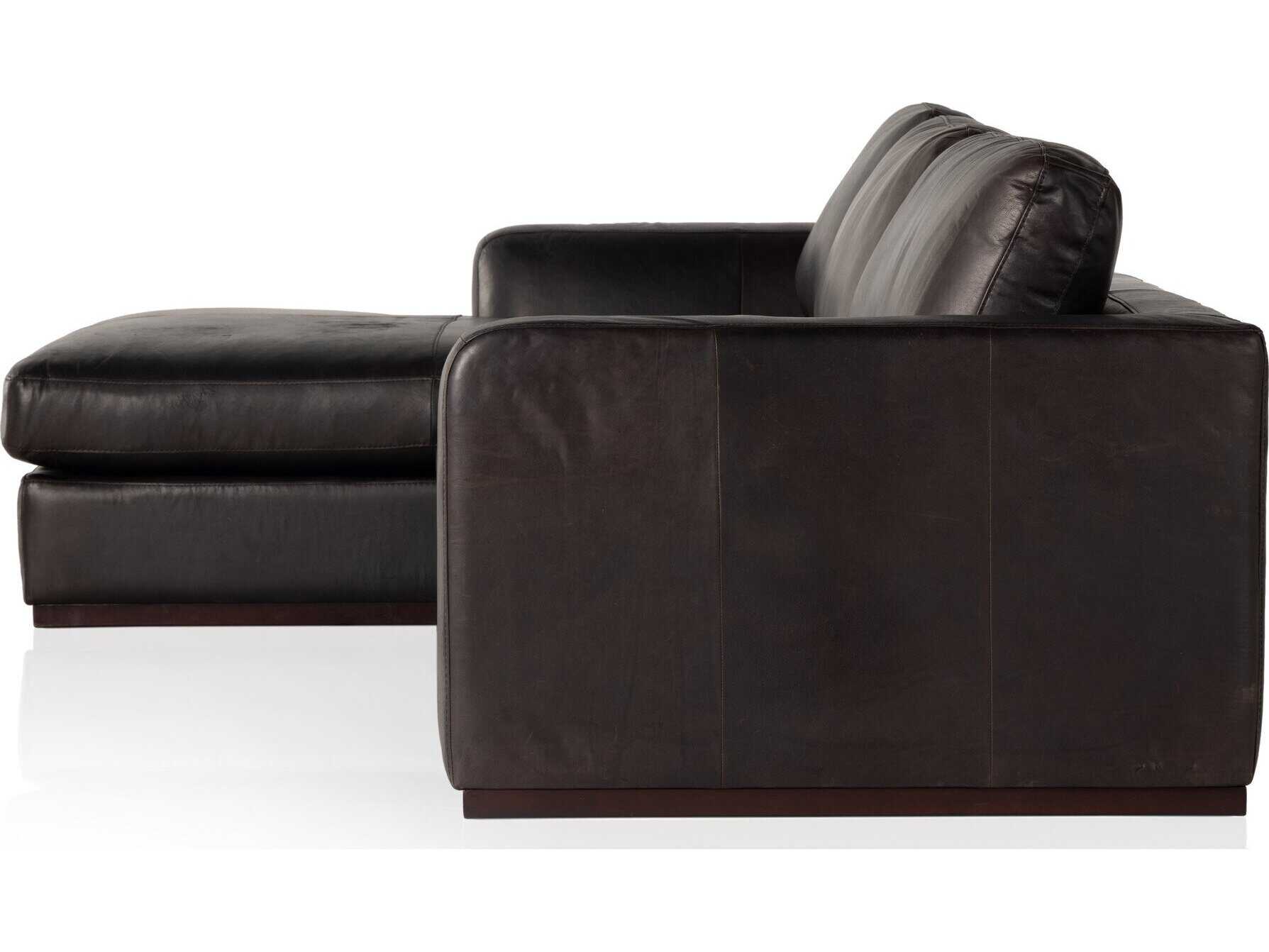 Four Hands Centrale Brown Leather Sectional Sofa
