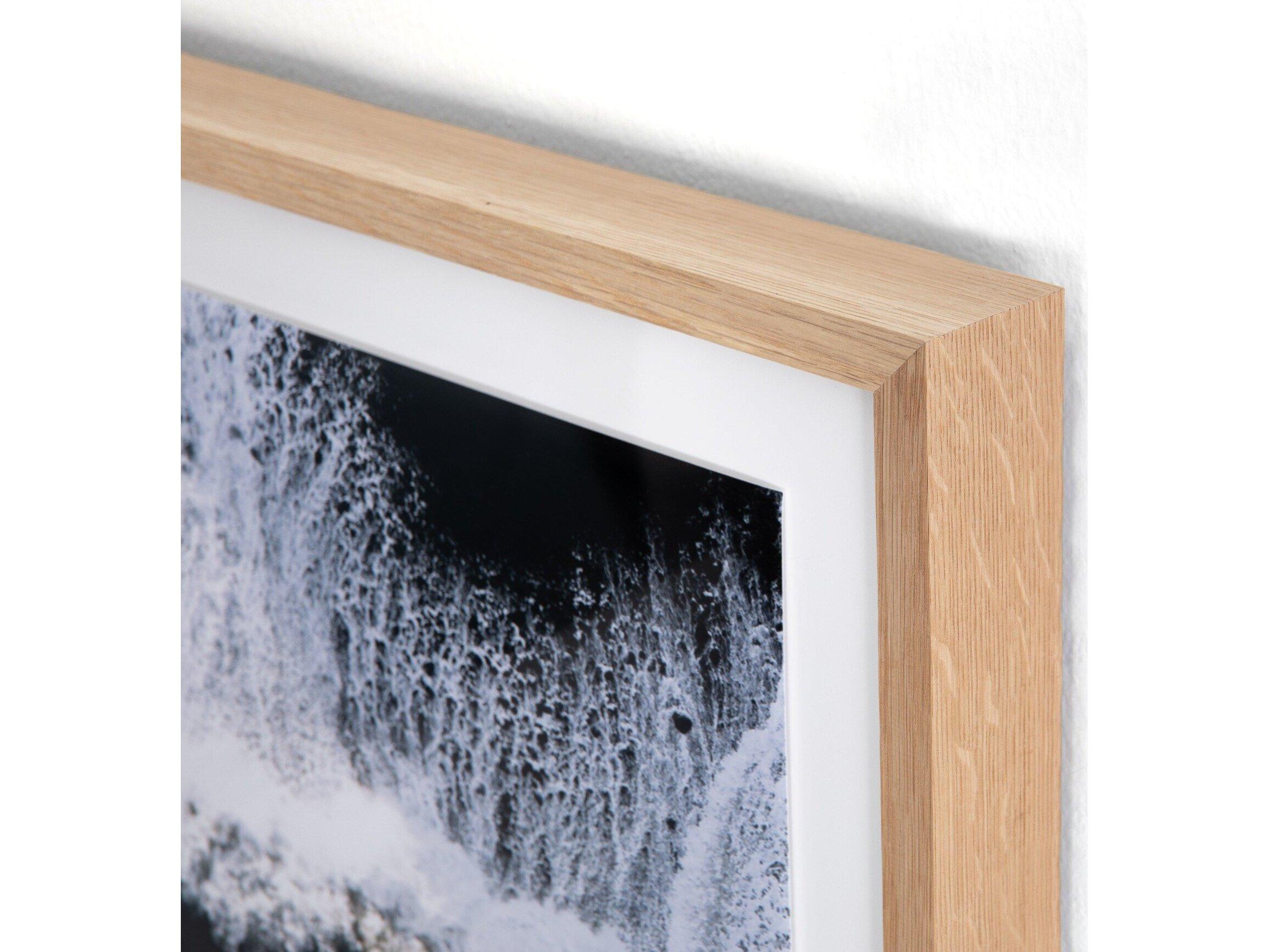 Four Hands Art Studio Wave Break 1 by Michael Schauer Vertical Grain White Oak  Canvas Wall Art