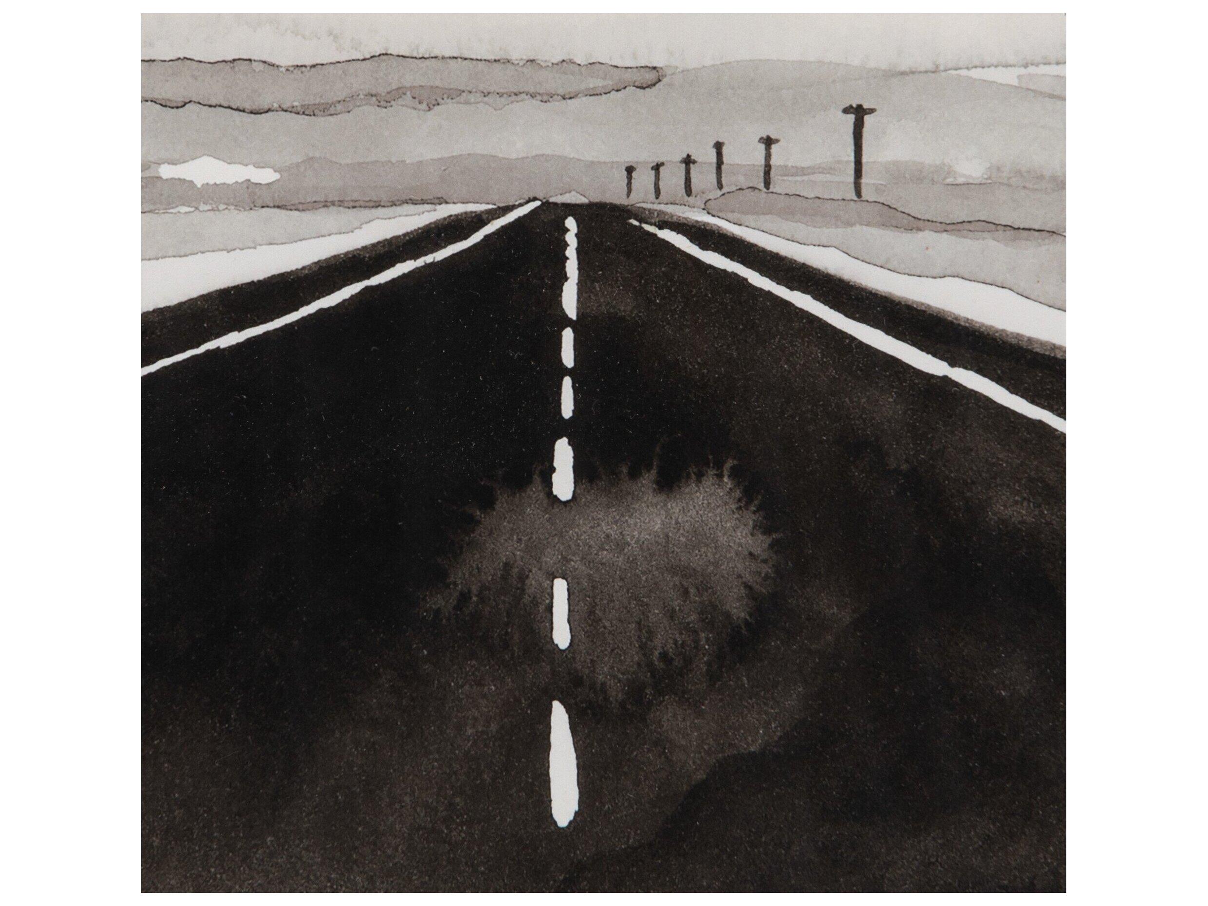 Four Hands Art Studio Open Road by Kelly Colchin Black Maple  Canvas Wall Art