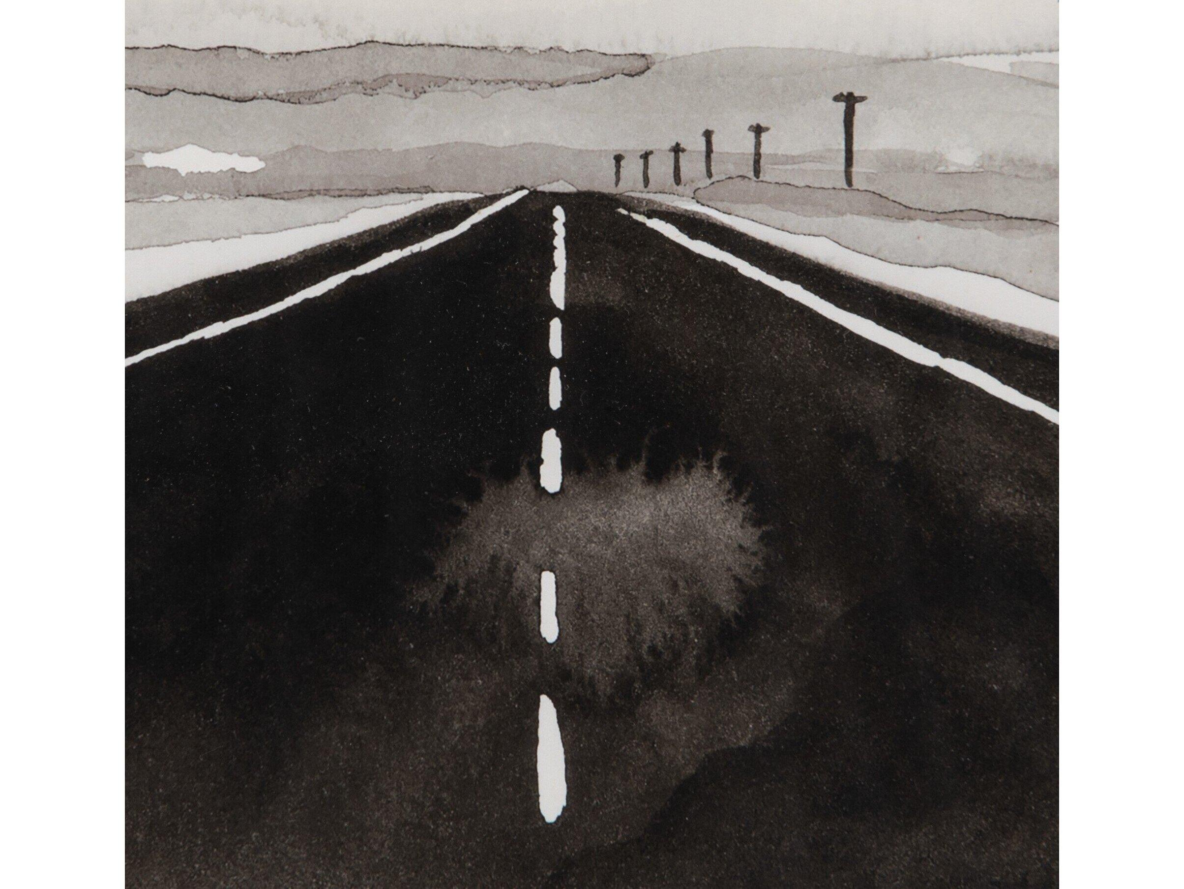 Four Hands Art Studio Open Road by Kelly Colchin Black Maple  Canvas Wall Art