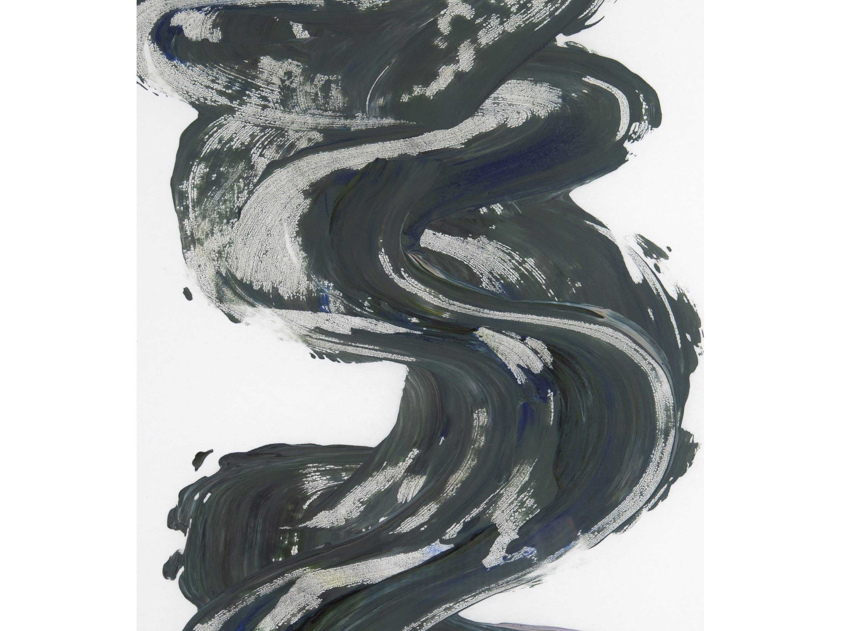 Four Hands Art Studio Marbled Stroke by Gold Rush Art Co. Walnut  Canvas Wall Art