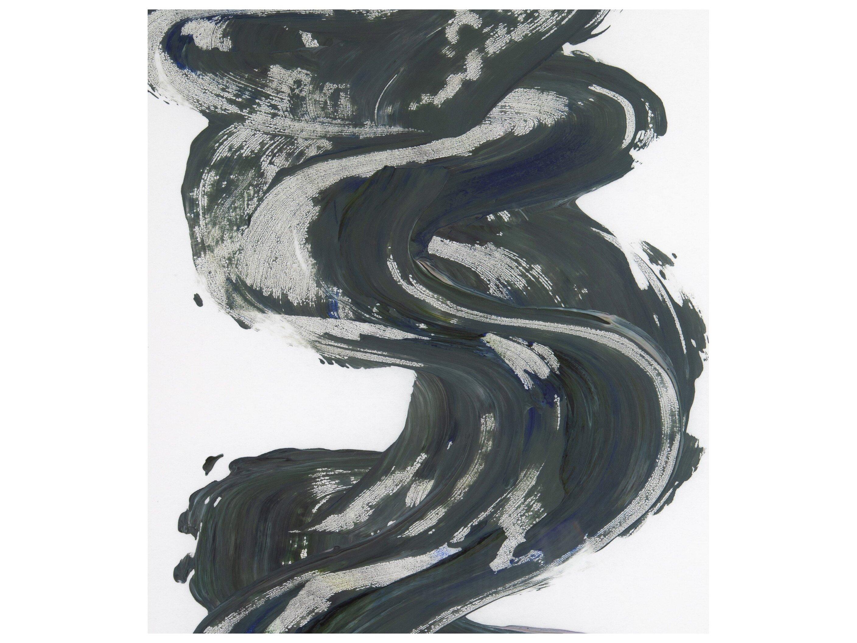 Four Hands Art Studio Marbled Stroke by Gold Rush Art Co. Walnut  Canvas Wall Art