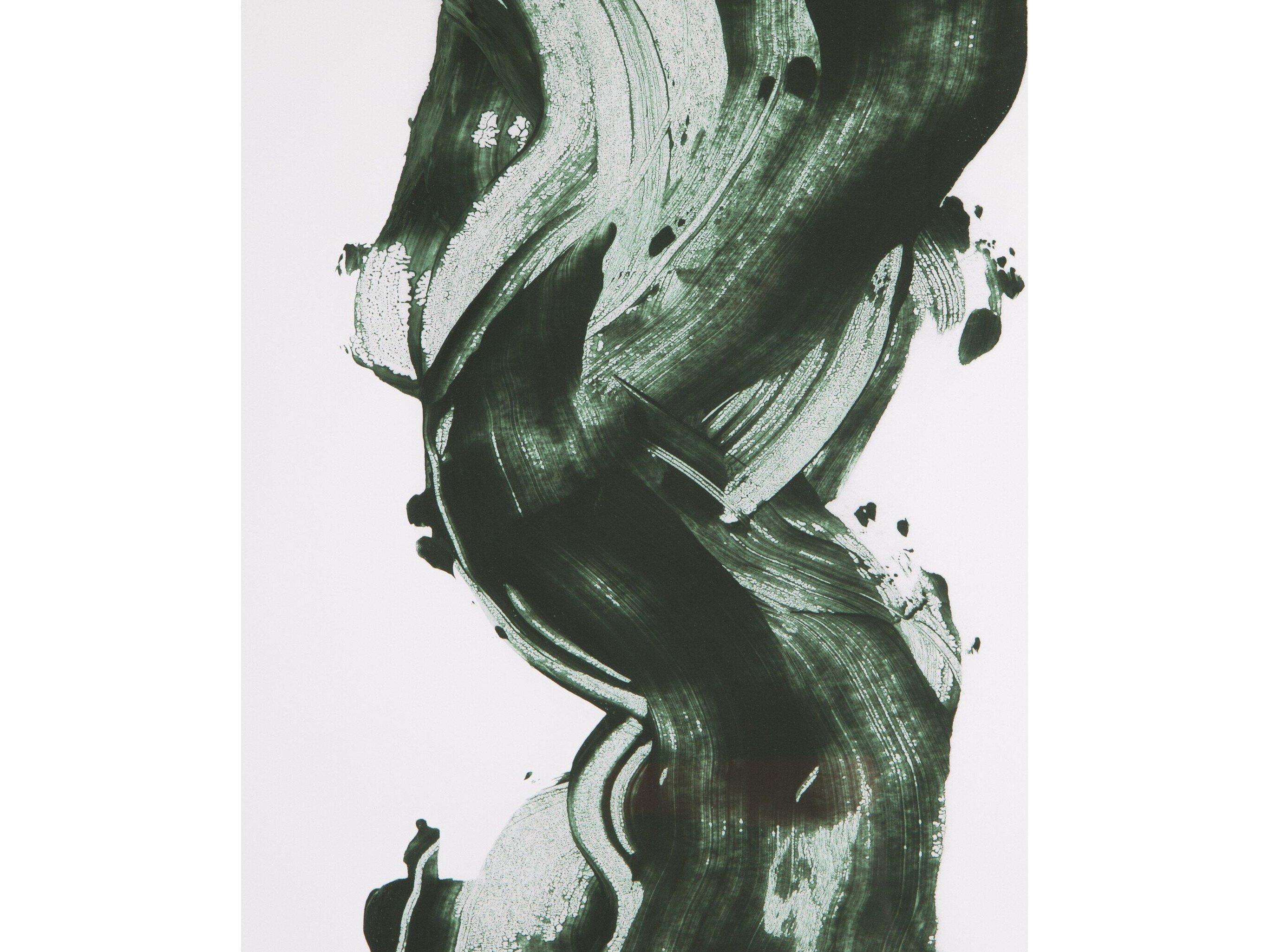 Four Hands Art Studio Green Stroke by Gold Rush Art Co. Walnut  Canvas Wall Art