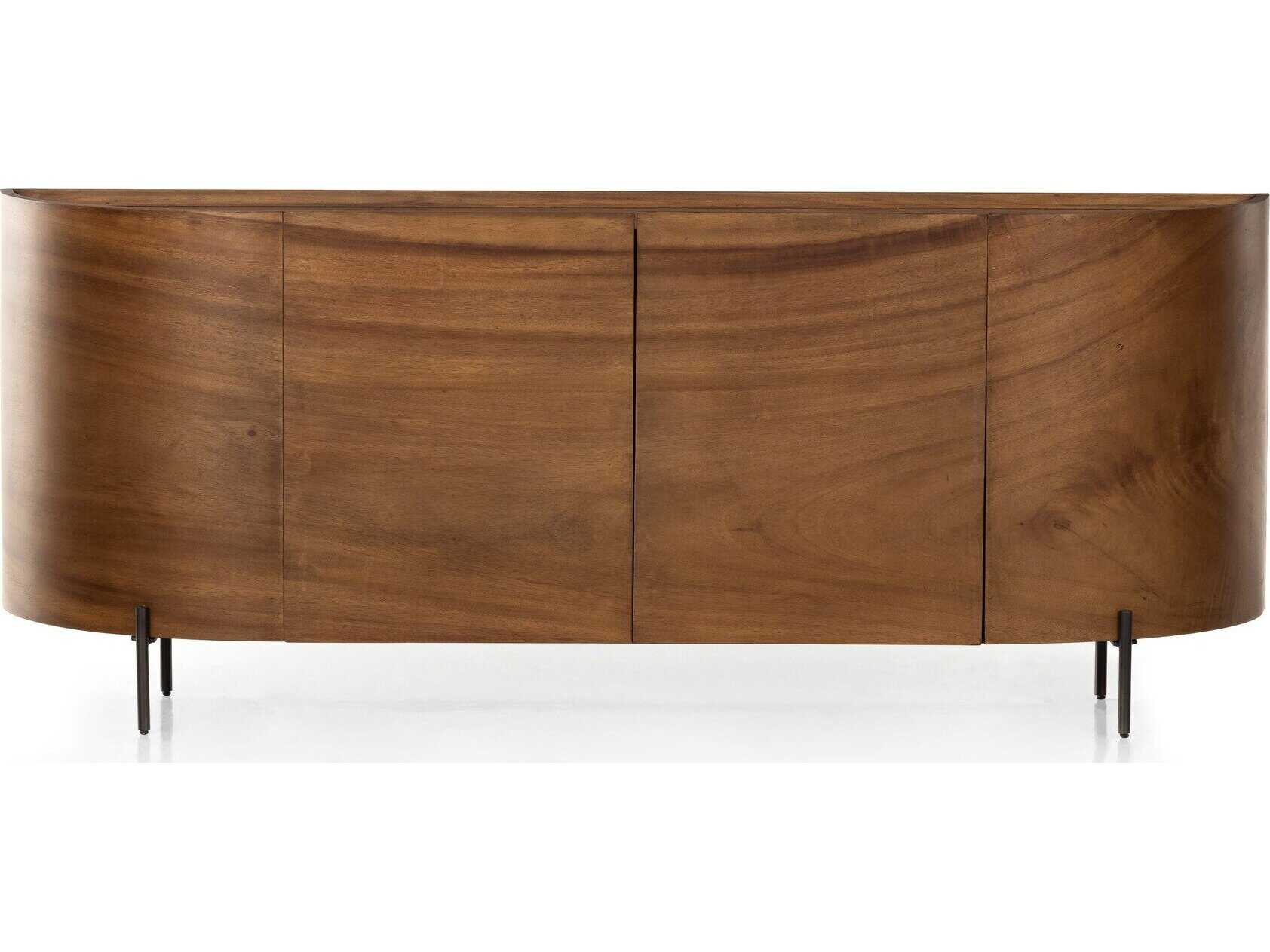 Four Hands Wesson Lunas 77" Caramel Guanacaste Bronzed Iron Sideboard