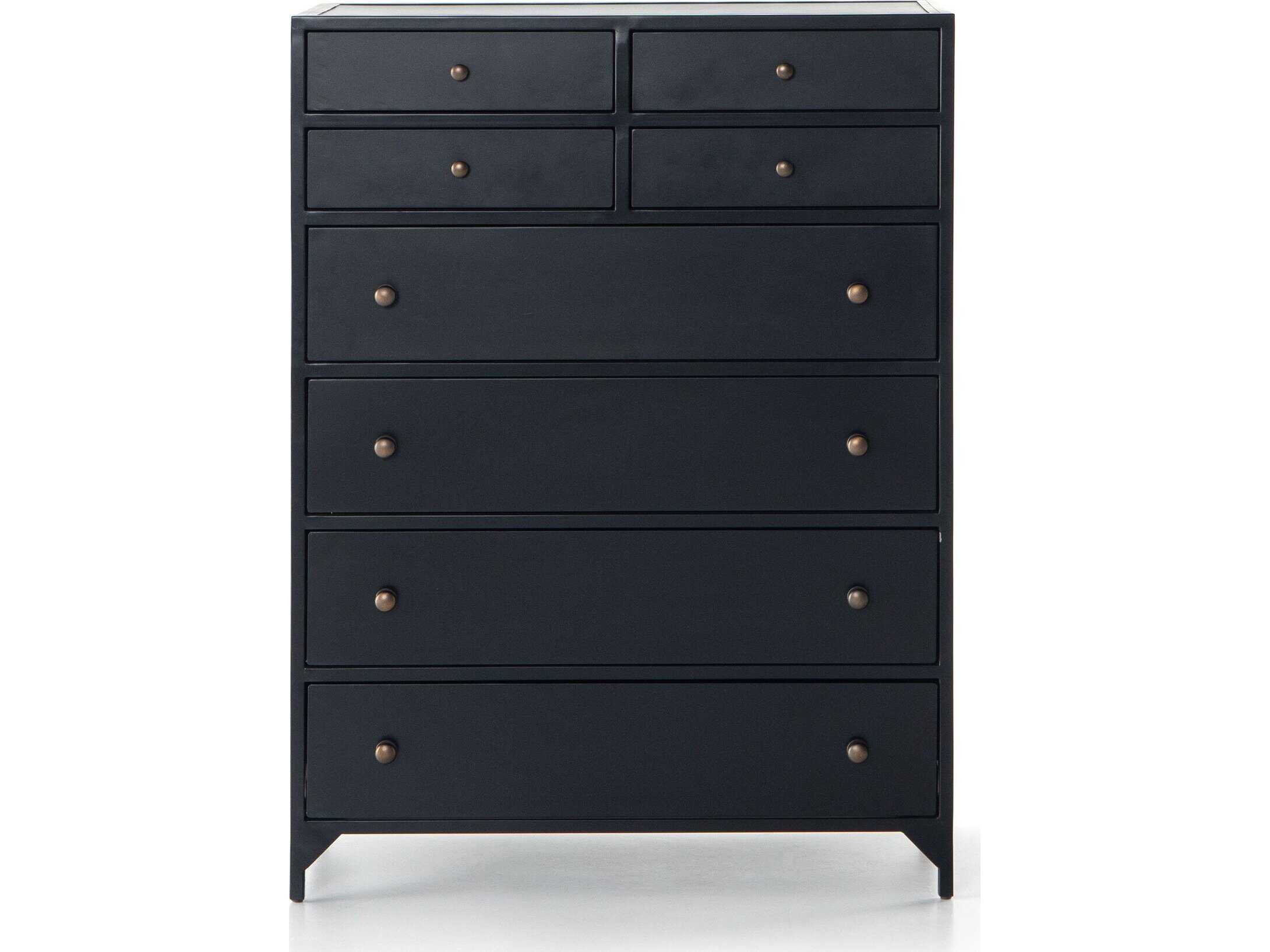 Four Hands Belmont 8-Drawers Black Weathered Bronze Accent Chest