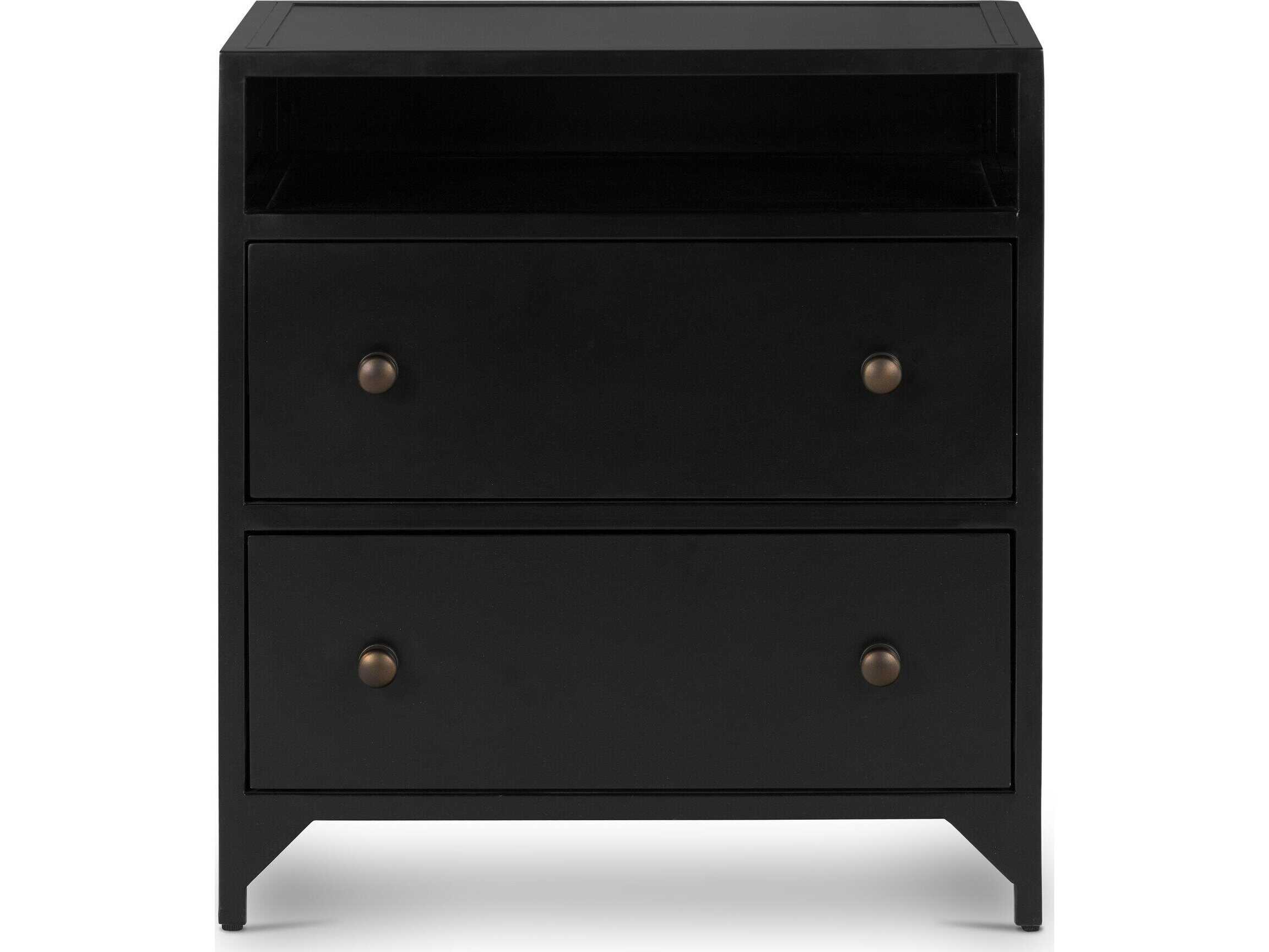 Four Hands Bolton Belmont Black  2 Drawer Nightstand