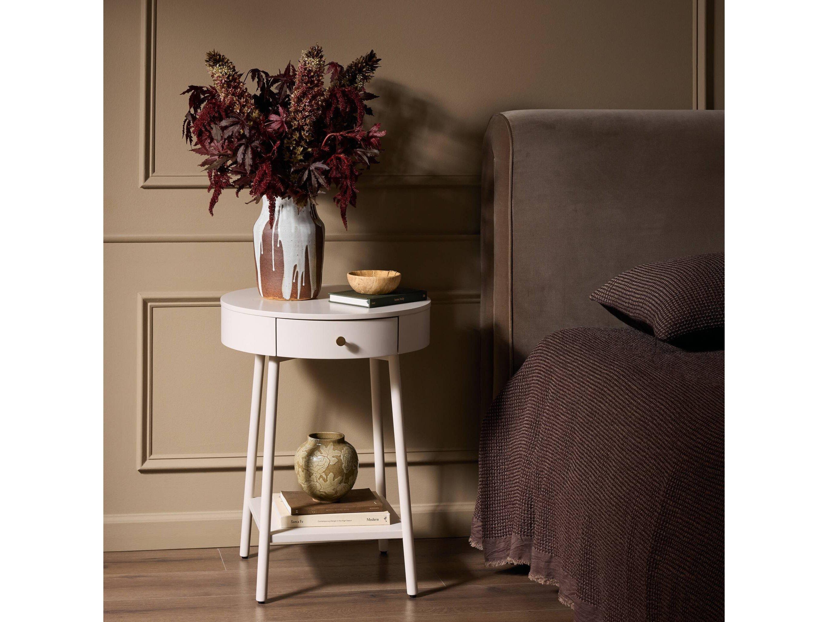 Four Hands Belfast Van 1-Drawer White Hardwood Nightstand