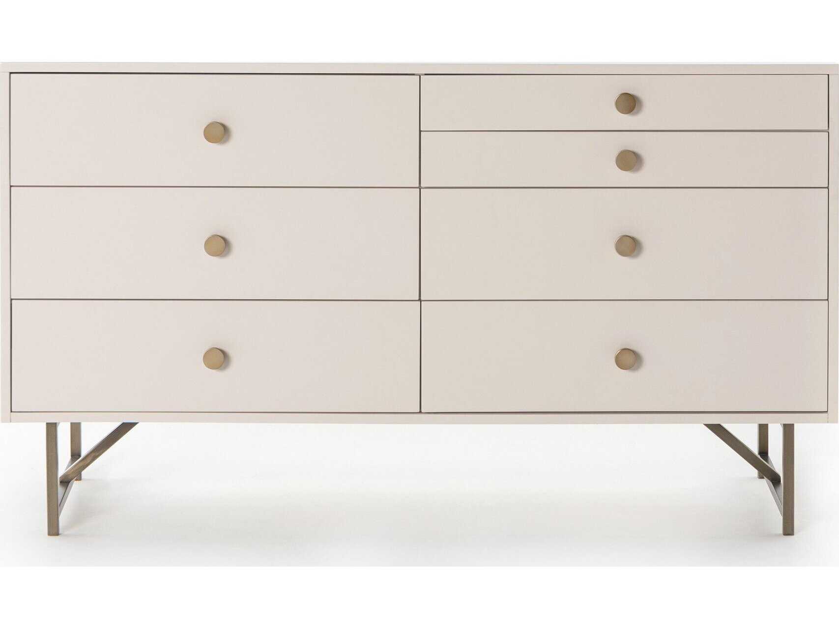 Four Hands Belfast Van 7-Drawers White Hardwood Double Dresser