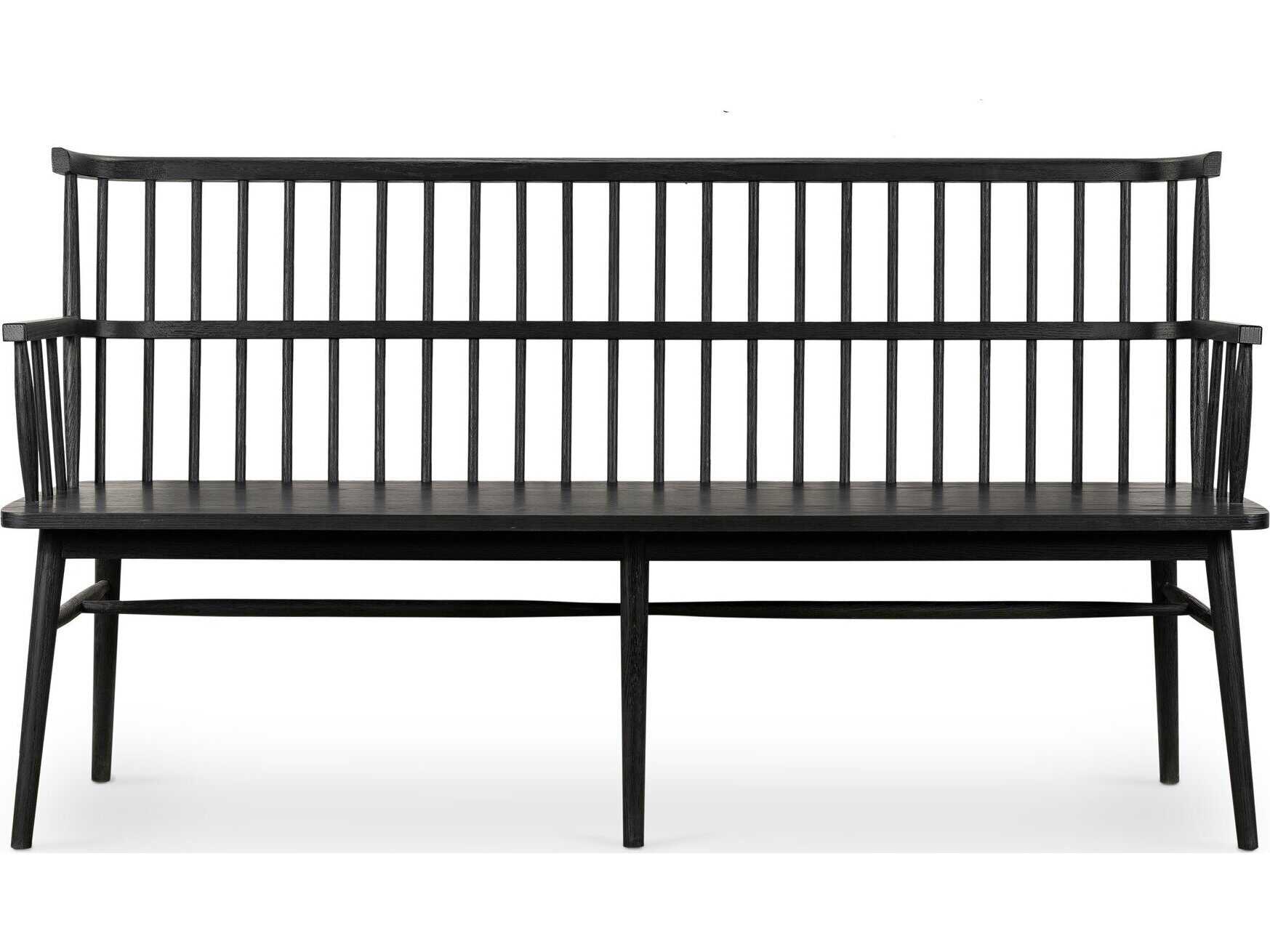 Four Hands Belfast Aspen Black Oak  Large Bench