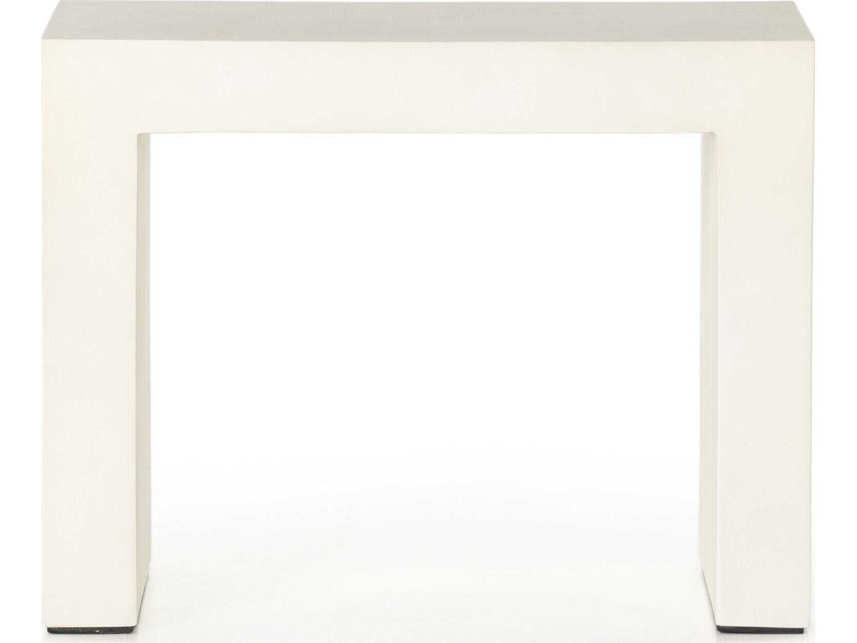 Four Hands Bina Rectangular White Concrete End Table
