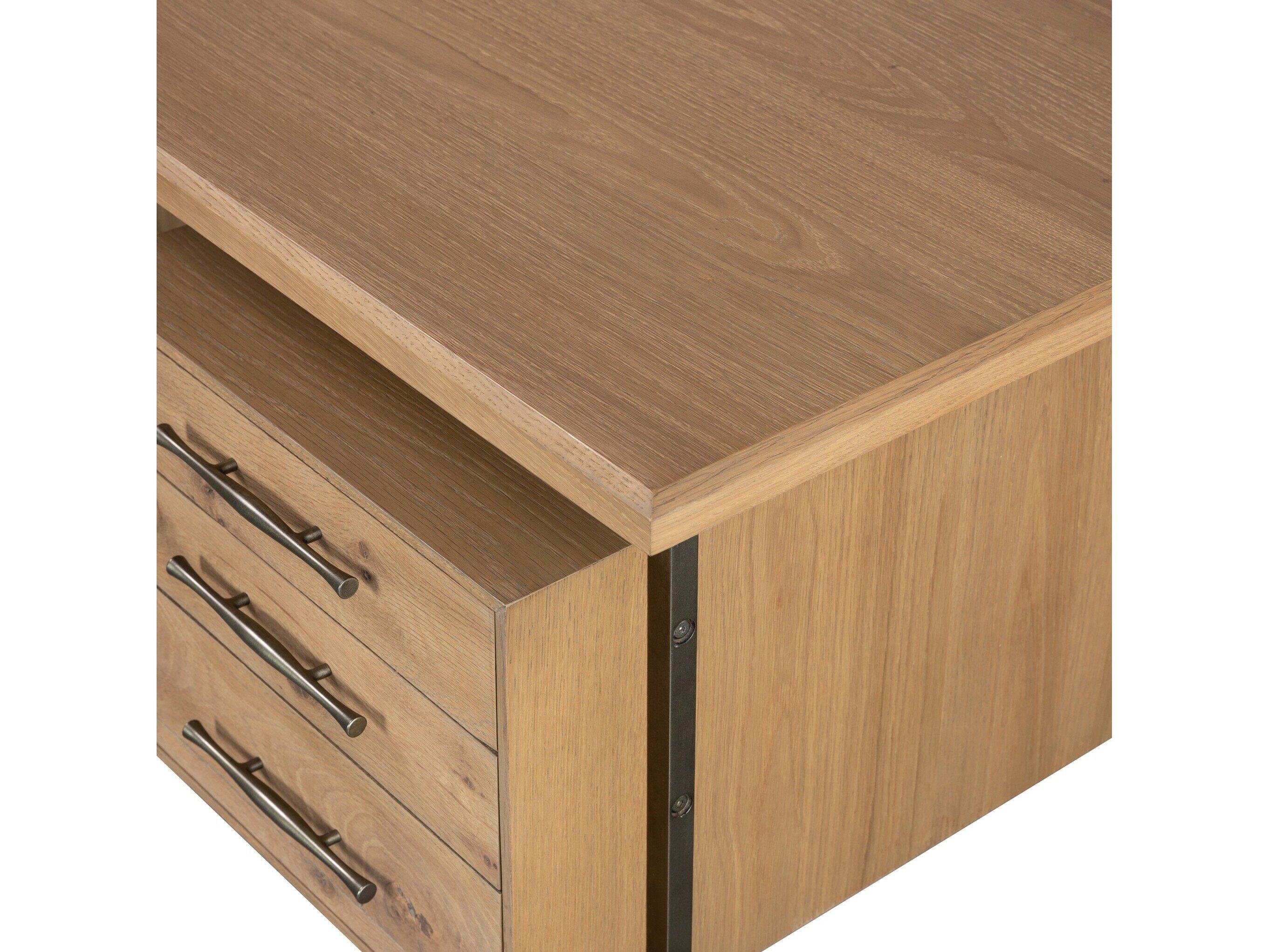 Four Hands Bina Lauren Natural Resawn Oak  Wood Desk