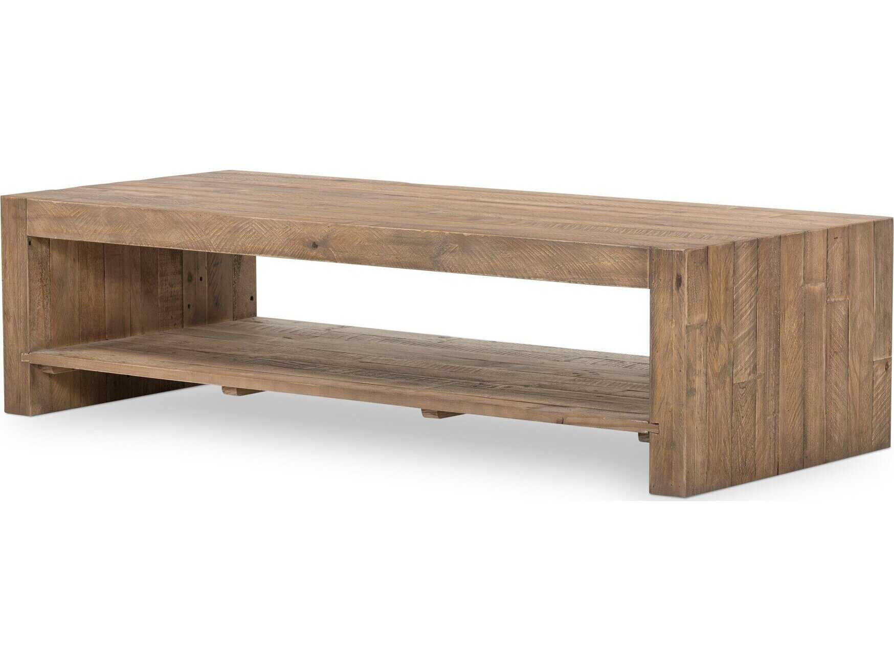 Four Hands Sierra Beckwourth Rectangular Wood Rustic Natural Coffee Table
