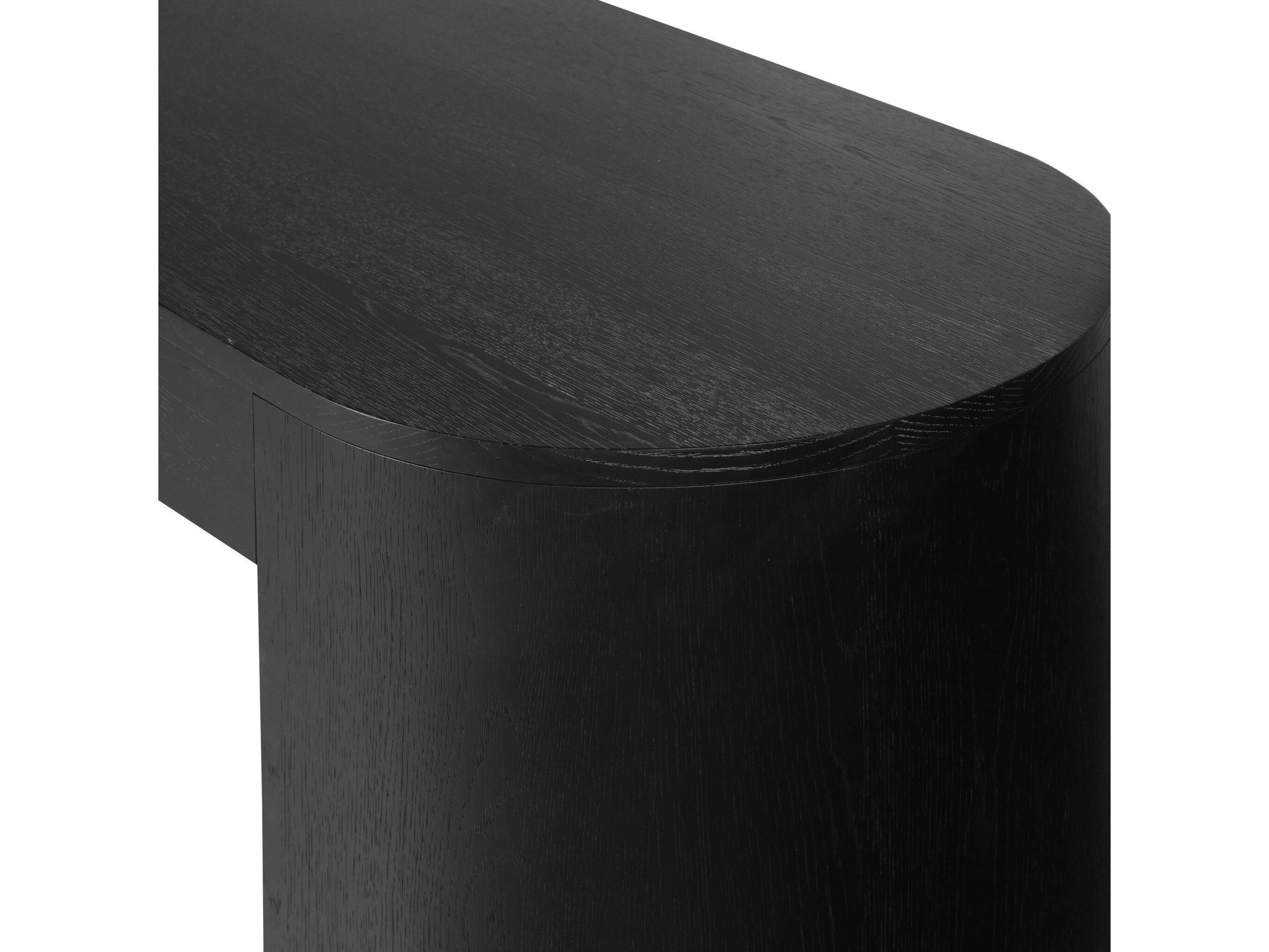 Four Hands Filmore Pilar Brushed Ebony Oak Veneer Black Wood Computer Desk