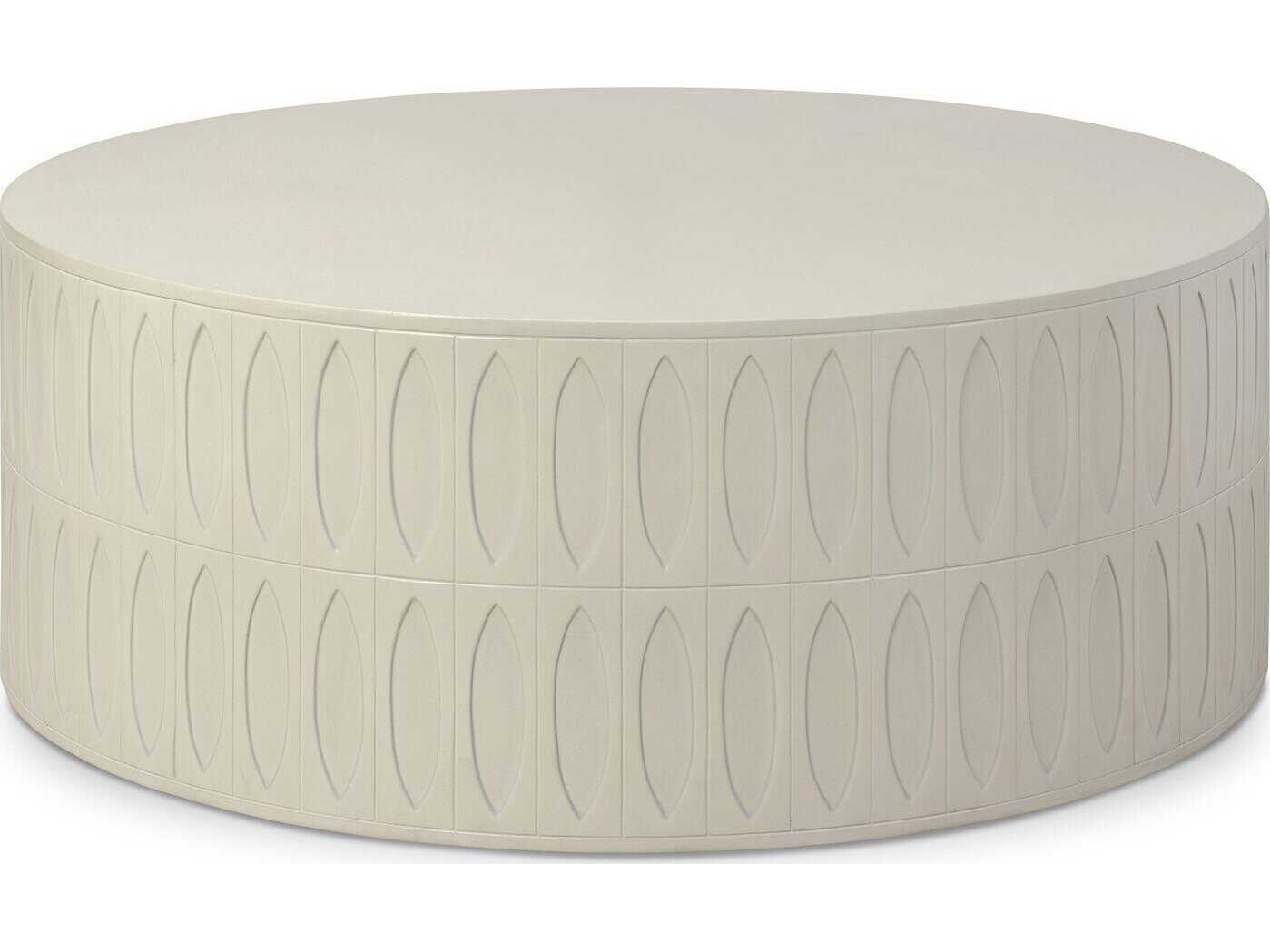 Four Hands Thayer Colorado White Concrete Drum Coffee Table