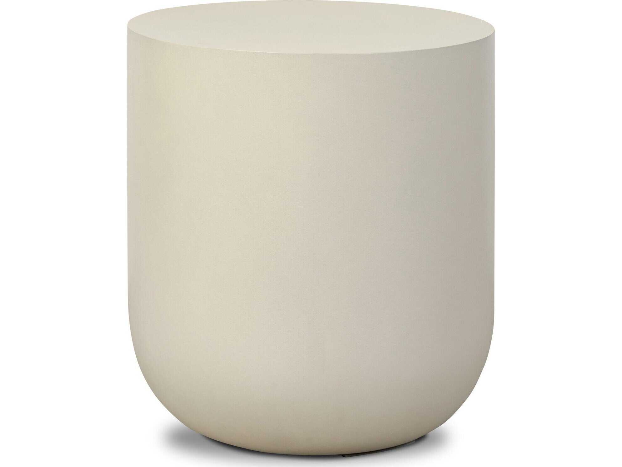 Four Hands Thayer Ivan White Concrete Round End Table
