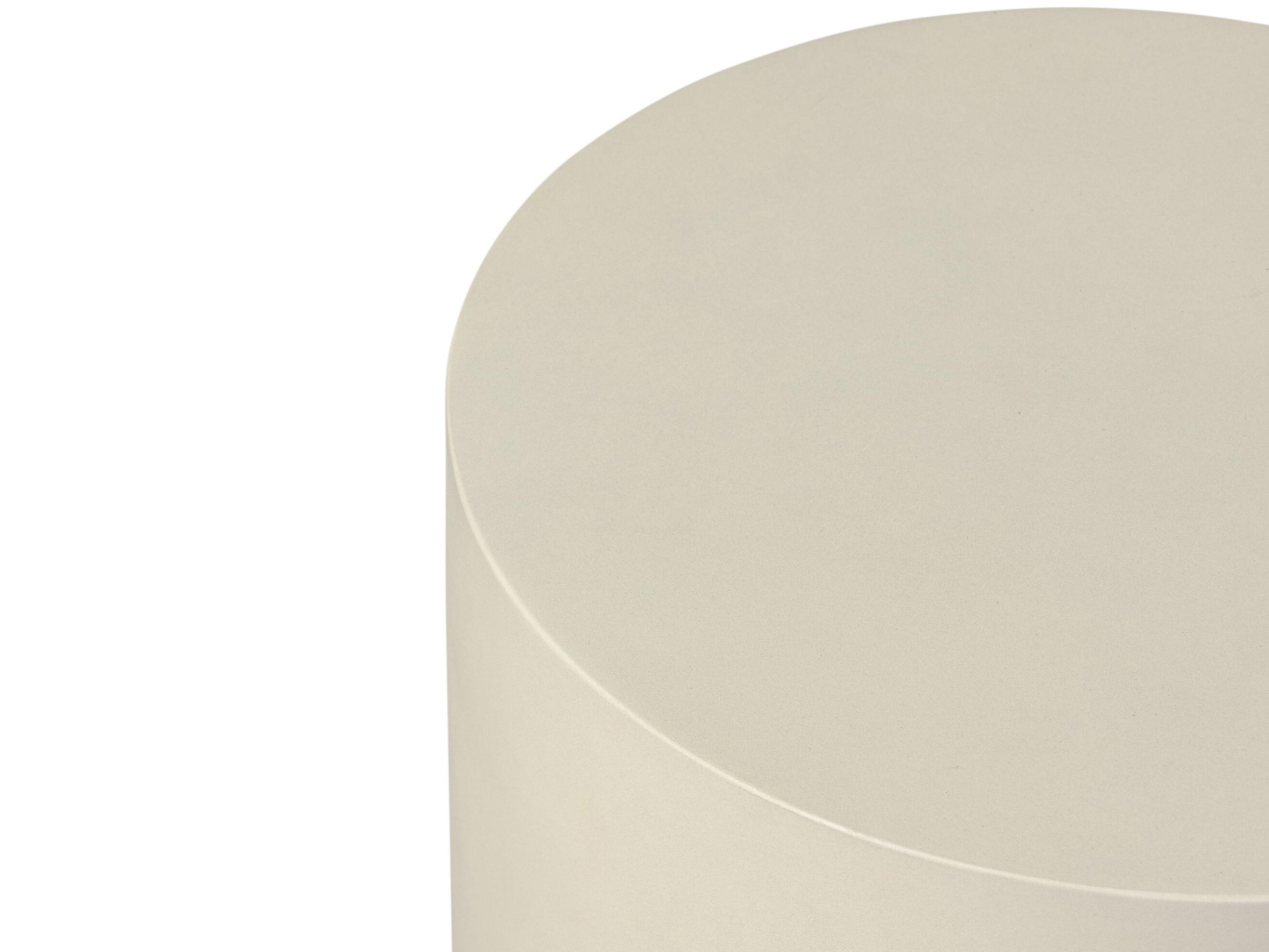 Four Hands Thayer Ivan White Concrete Round End Table