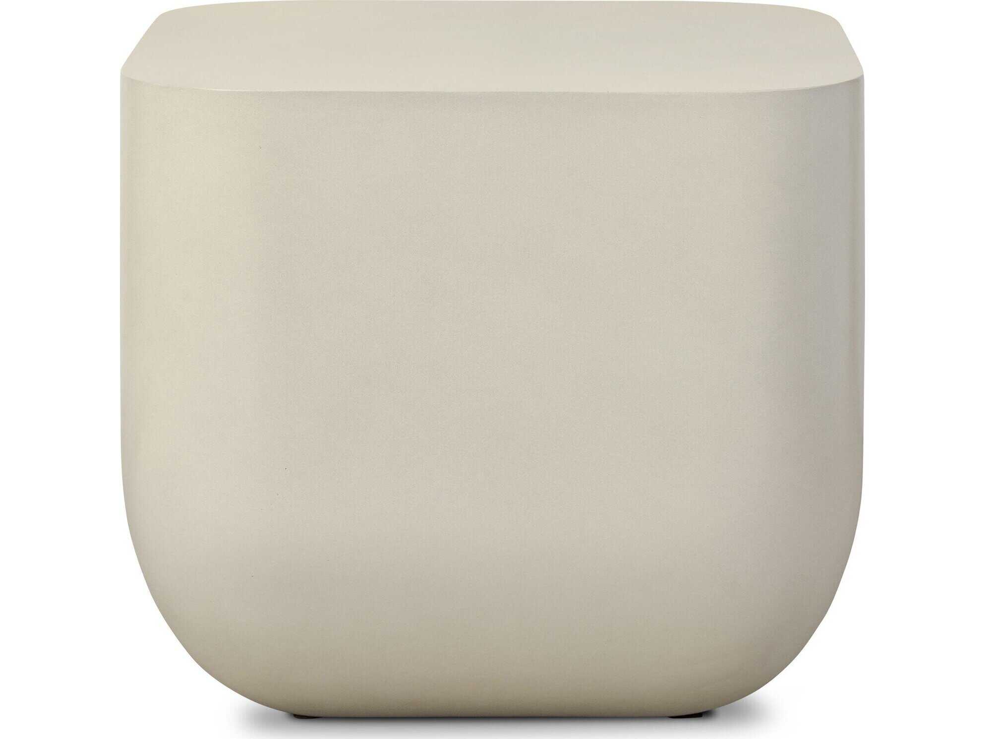Four Hands Thayer Ivan White Concrete Square End Table