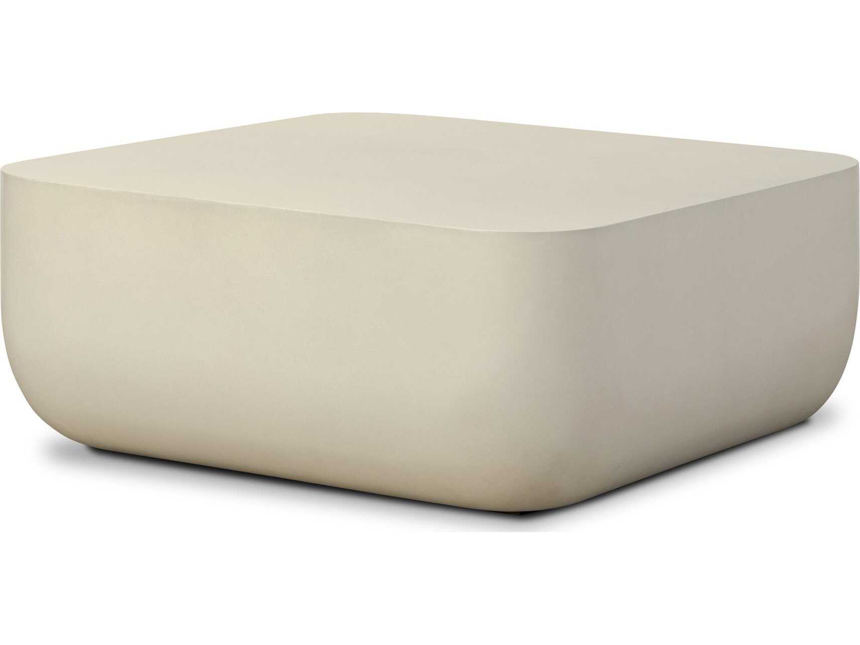 Four Hands Thayer Ivan White Concrete Square Coffee Table