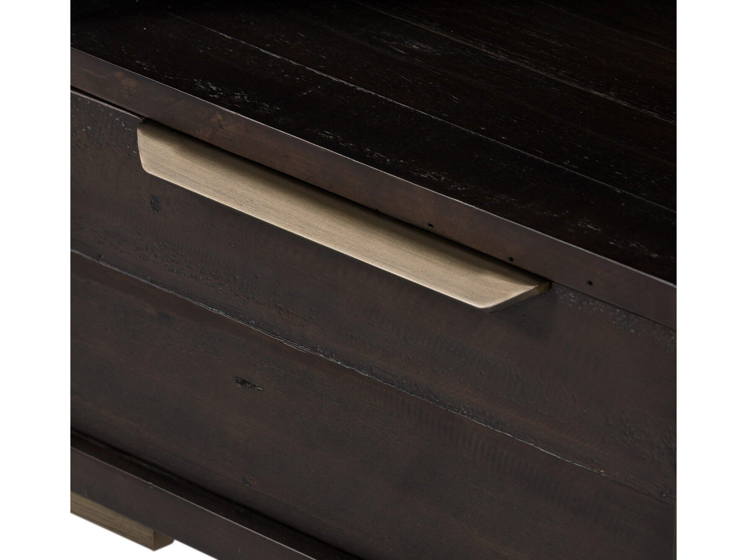 Four Hands Wyeth 1-Drawer Black Pine Wood Nightstand