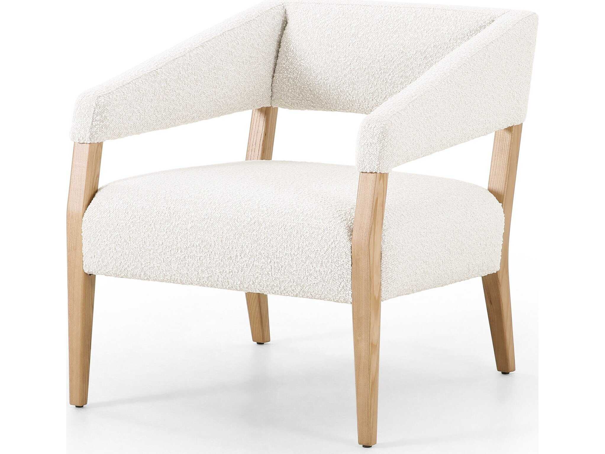 Four Hands Abbott Gary White Fabric Accent Chair