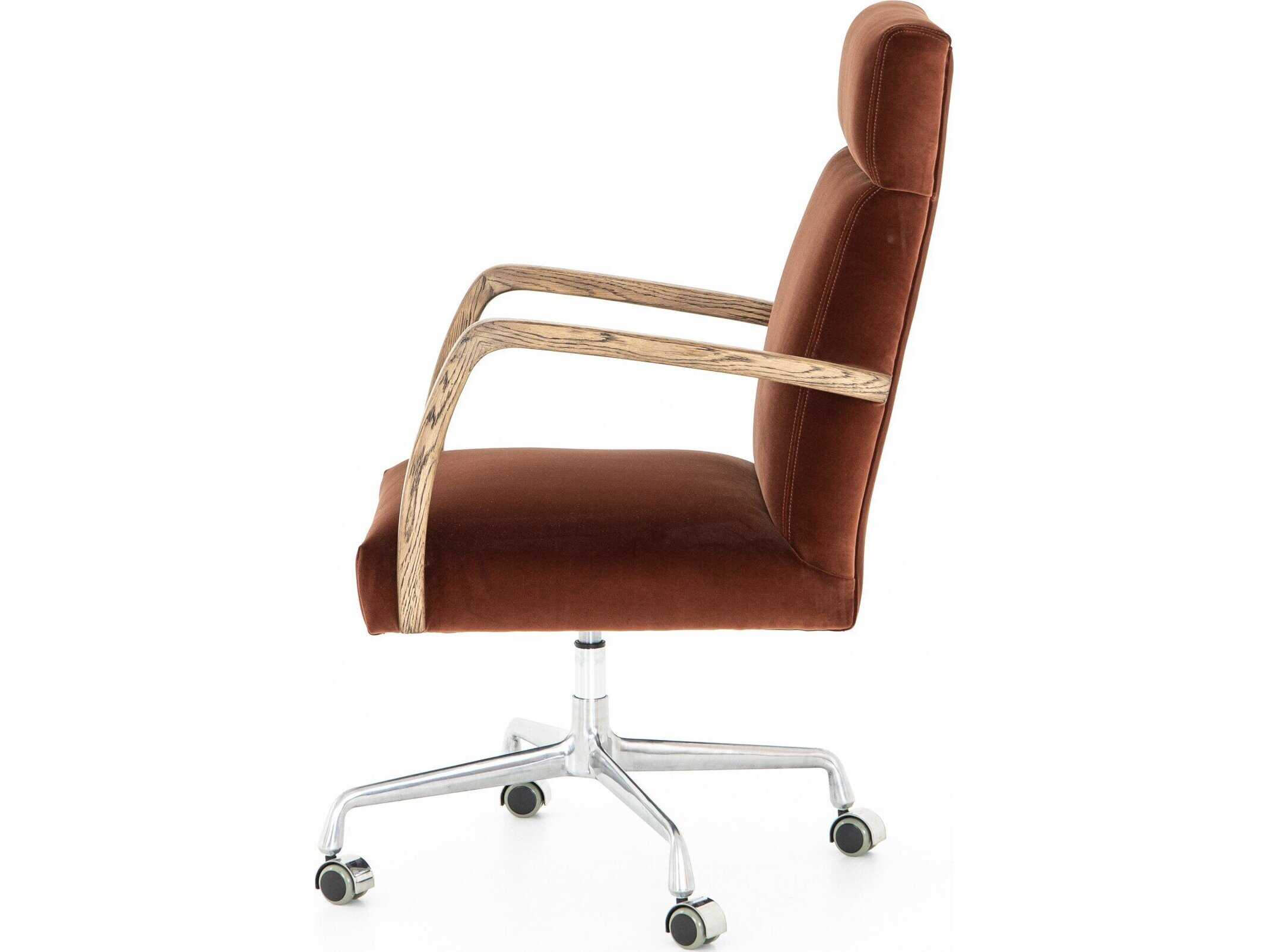 Luxecor Globetrotter Brown Upholstered Swivel Computer Office Chair