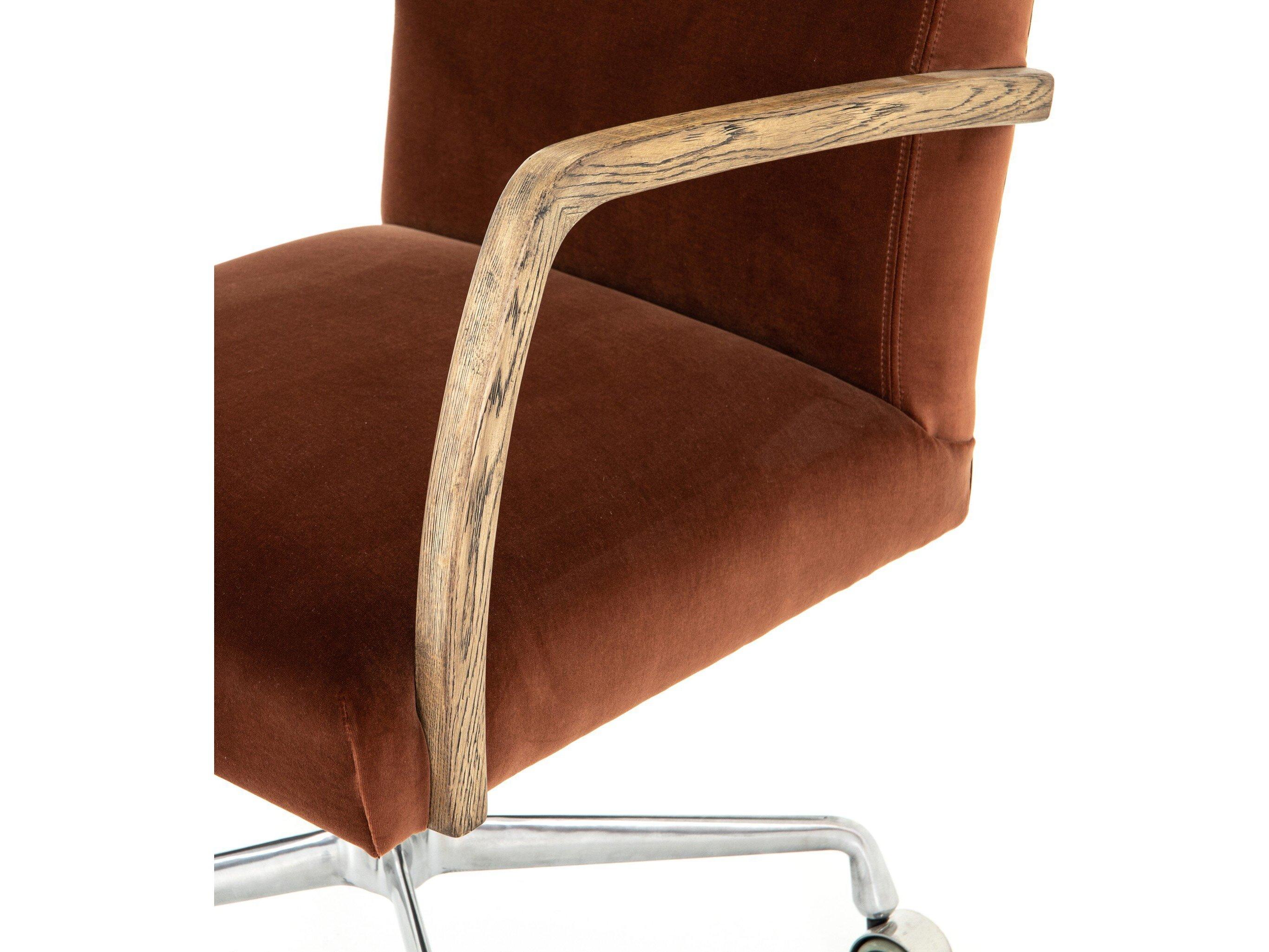 Four Hands Abbott Brown Upholstered Swivel Computer Office Chair