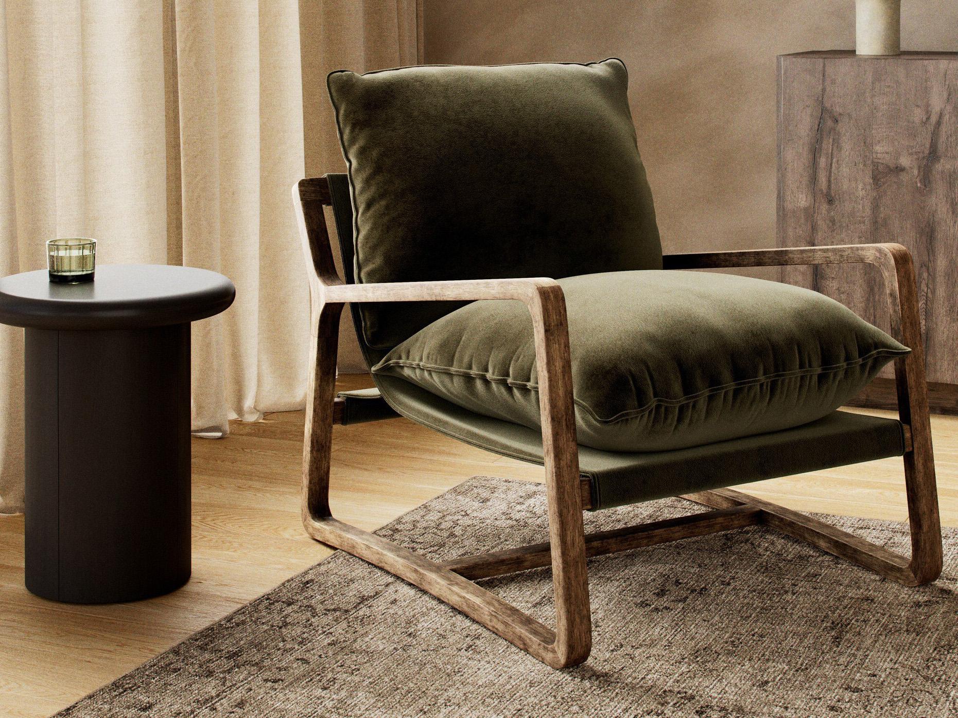 Four Hands Berman Ace Surrey Olive Accent Chair