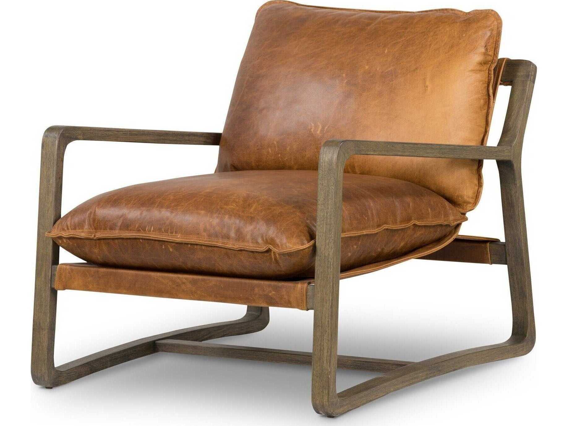 Four Hands Berman Ace Raleigh Chestnut Leather Accent Chair