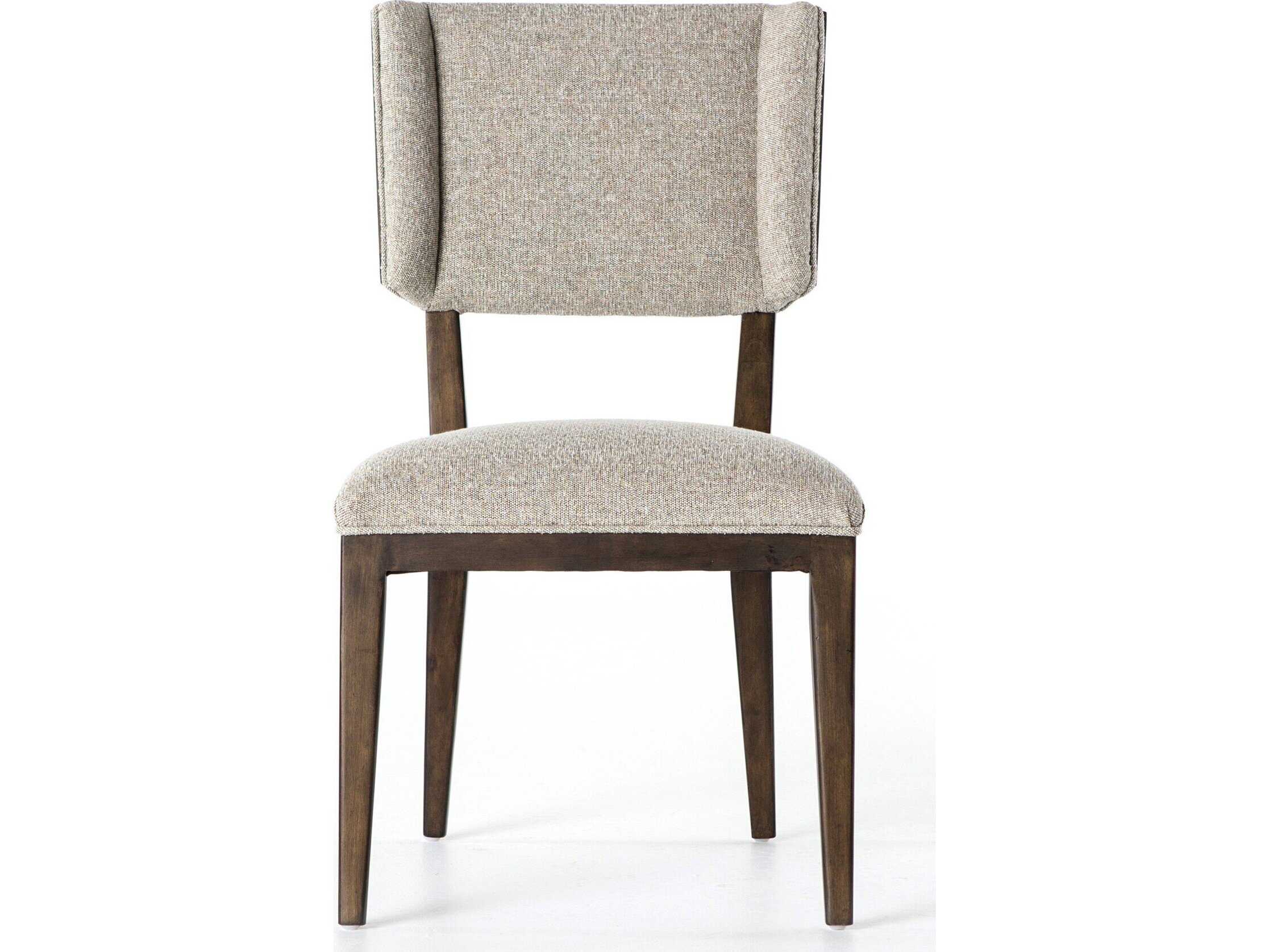 Four Hands Wells Jax Birch Wood Beige Upholstered Side Dining Chair