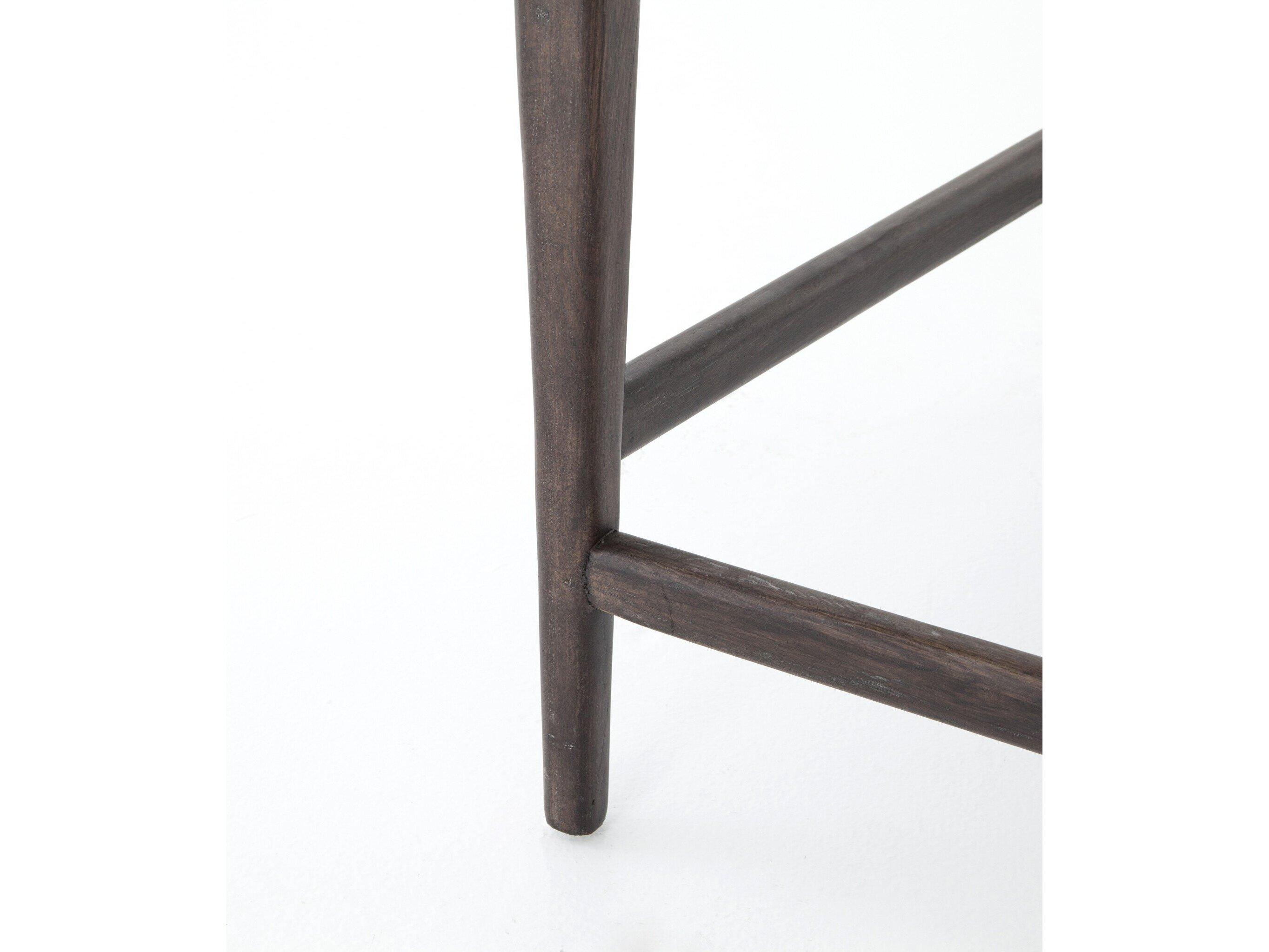 Four Hands Abbott Tyler Leather Chaps Ebony Burnt Nettlewood Counter Stool