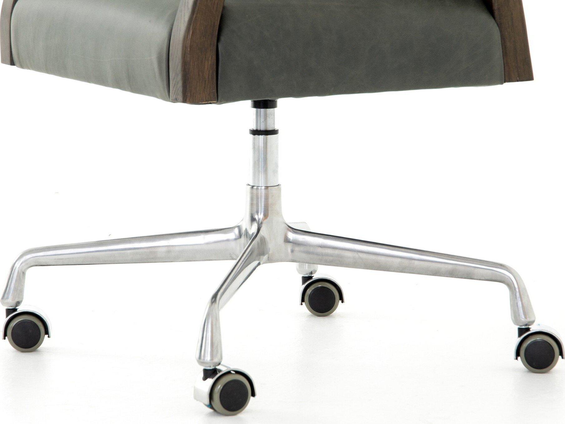 Four Hands Abbott Ebony Leather Swivel Task Office Chair