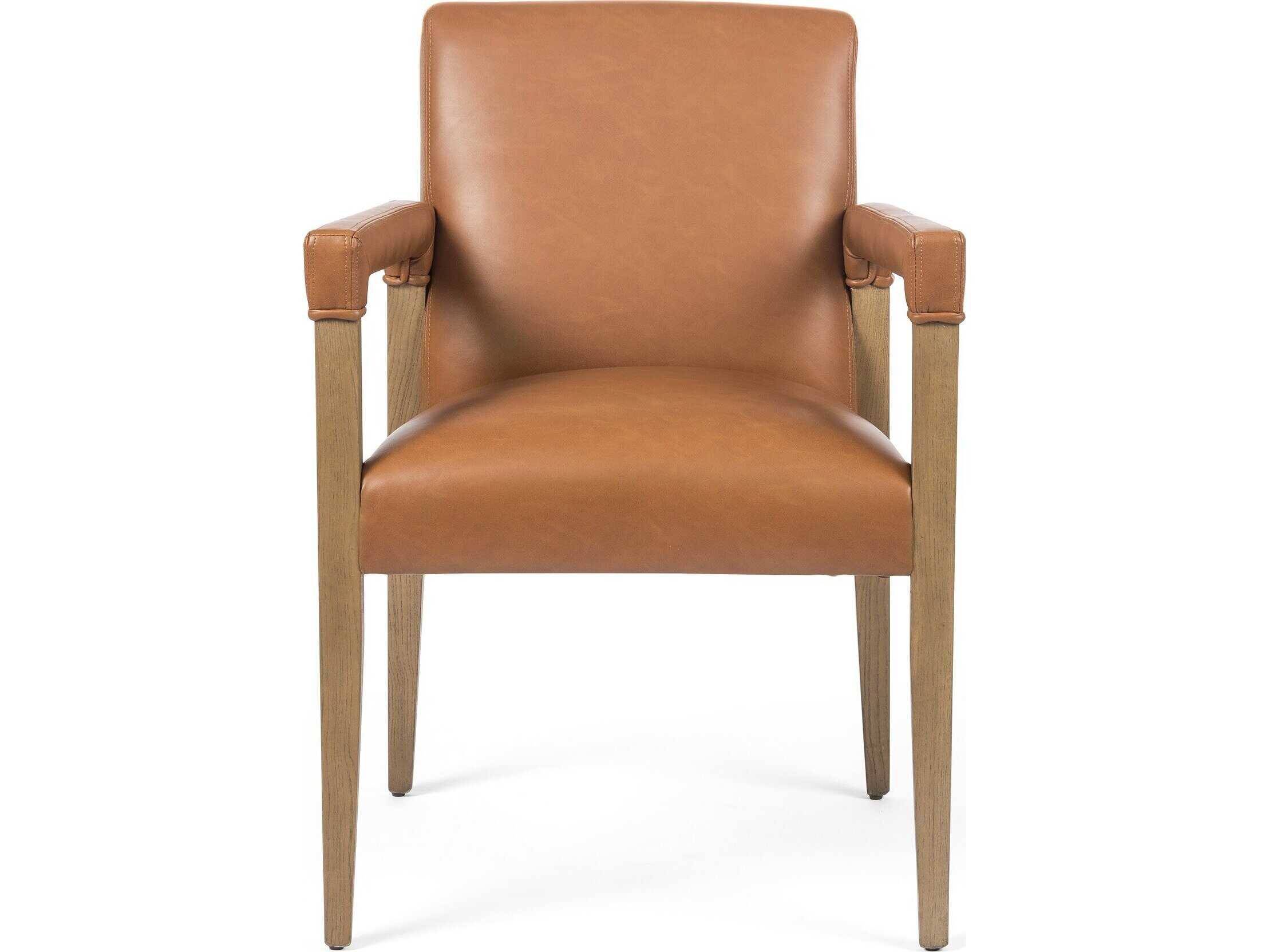 Four Hands Abbott Reuben Solid Wood Brown Arm Dining Chair