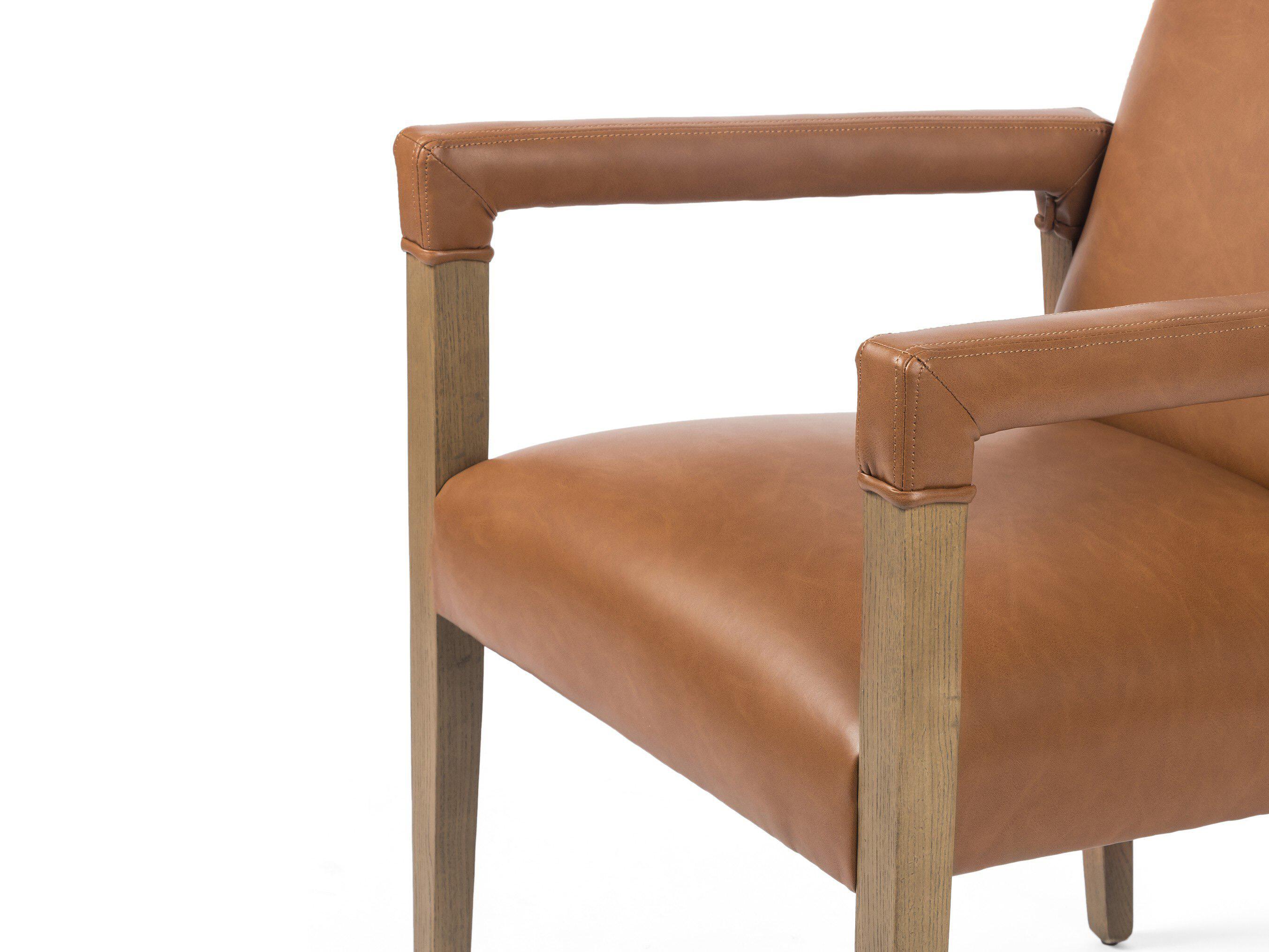 Four Hands Abbott Reuben Solid Wood Brown Arm Dining Chair