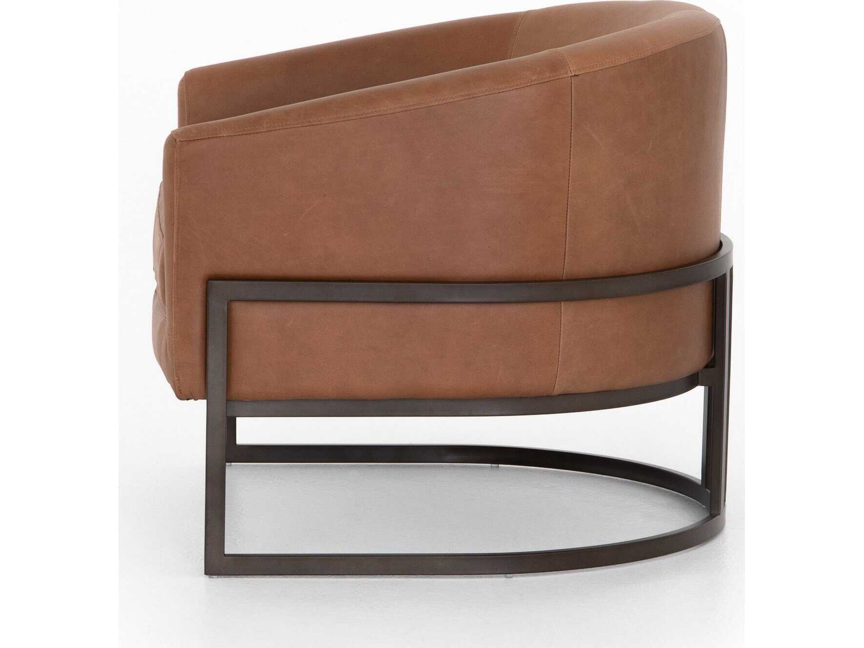 Four Hands Ashford Corbin Brown Leather Accent Chair