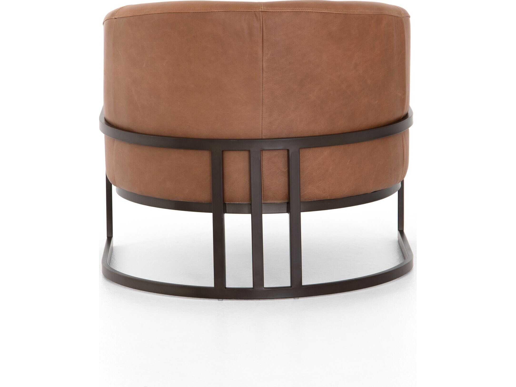 Four Hands Ashford Corbin Brown Leather Accent Chair