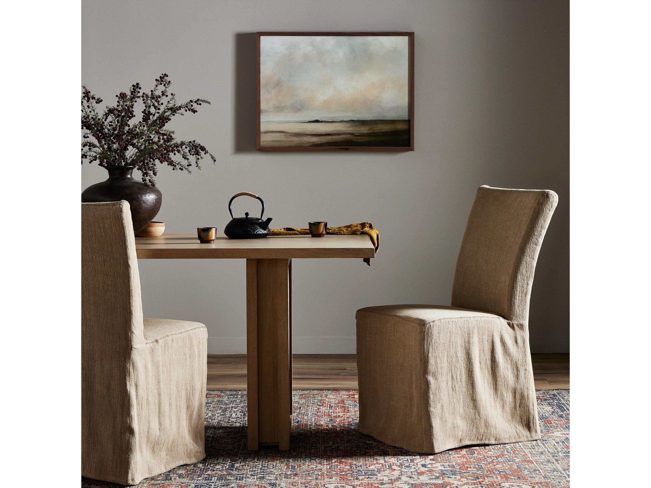 Four Hands Ashford Vista Slipcovered Broadway Canvas Upholstered Birch Wood Slipcovered Dining Chair