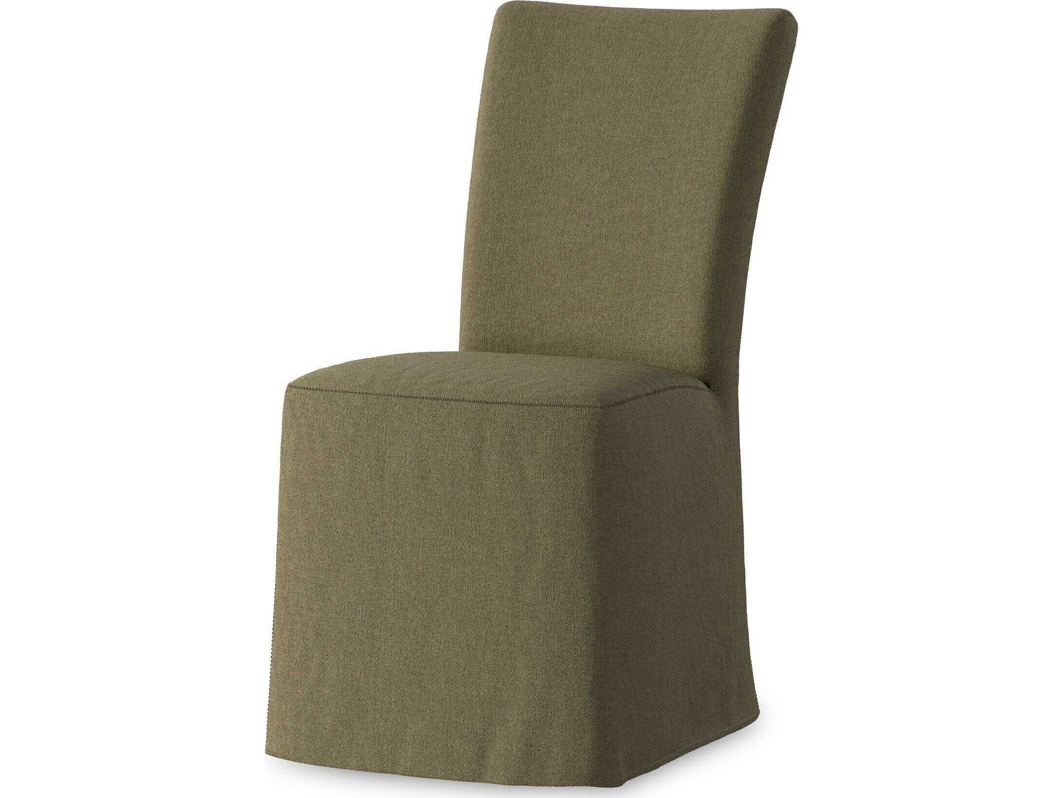 Four Hands Ashford Vista Slipcovered Broadway Olive Upholstered Birch Wood Slipcovered Dining Chair