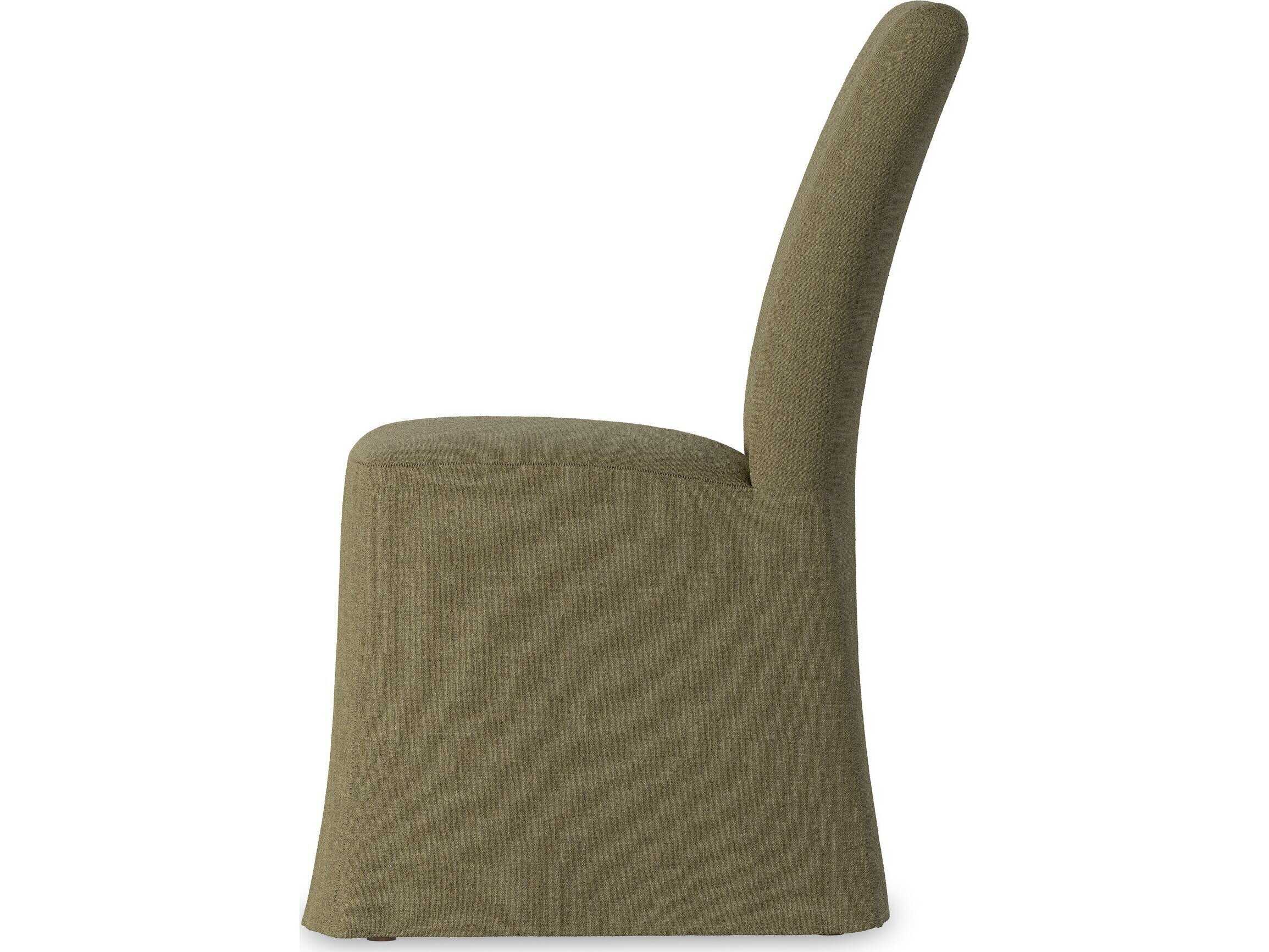 Four Hands Ashford Vista Slipcovered Broadway Olive Upholstered Birch Wood Slipcovered Dining Chair