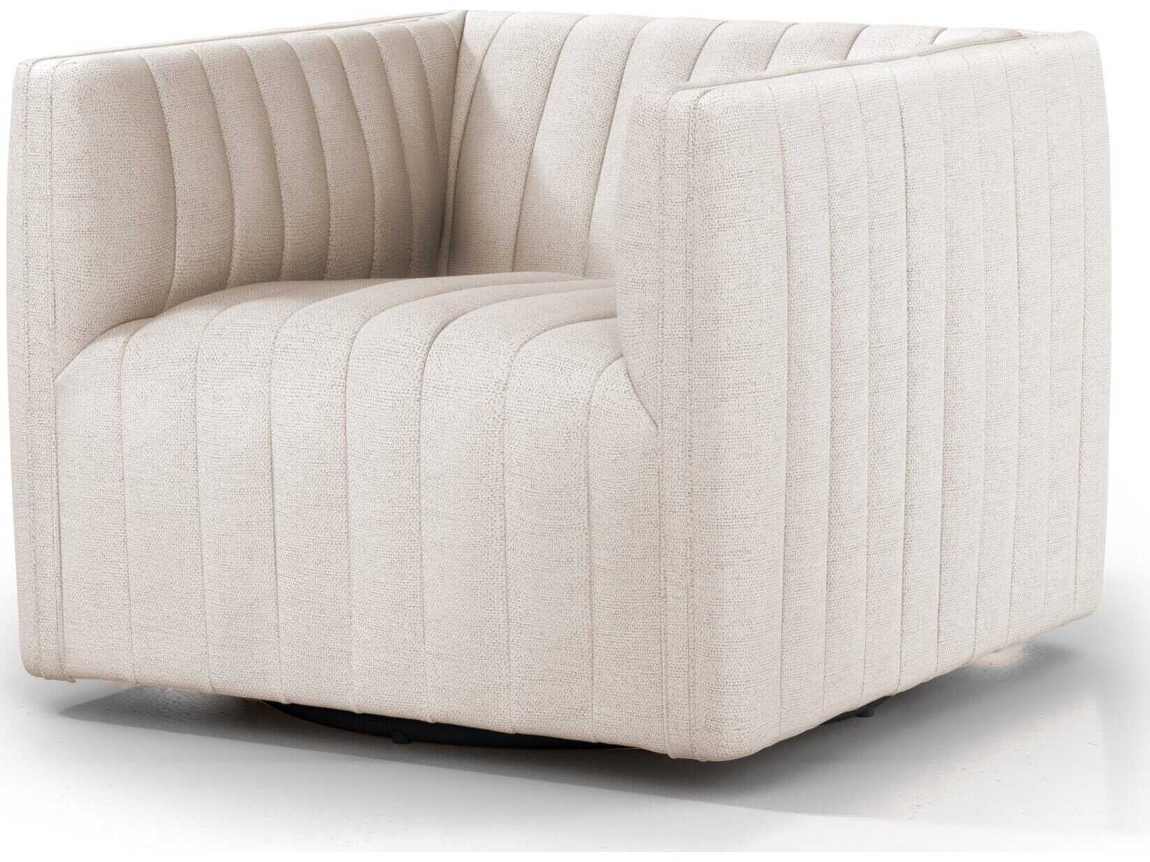 Four Hands Grayson Augustine Swivel Cream Fabric Accent Chair